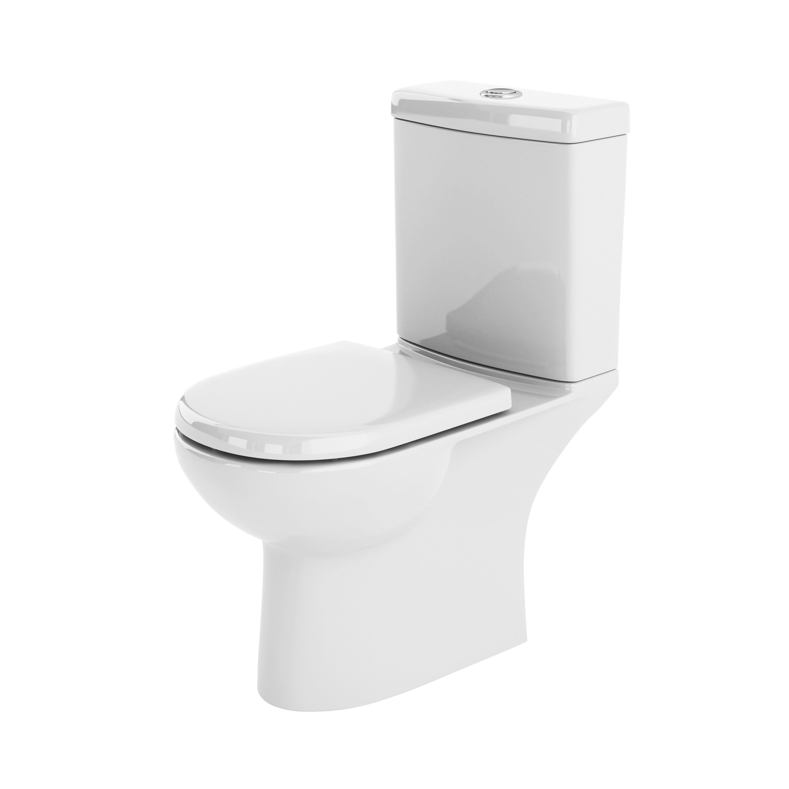 Nuie Lawton Compact Close Coupled Toilet With Push Button Cistern - White