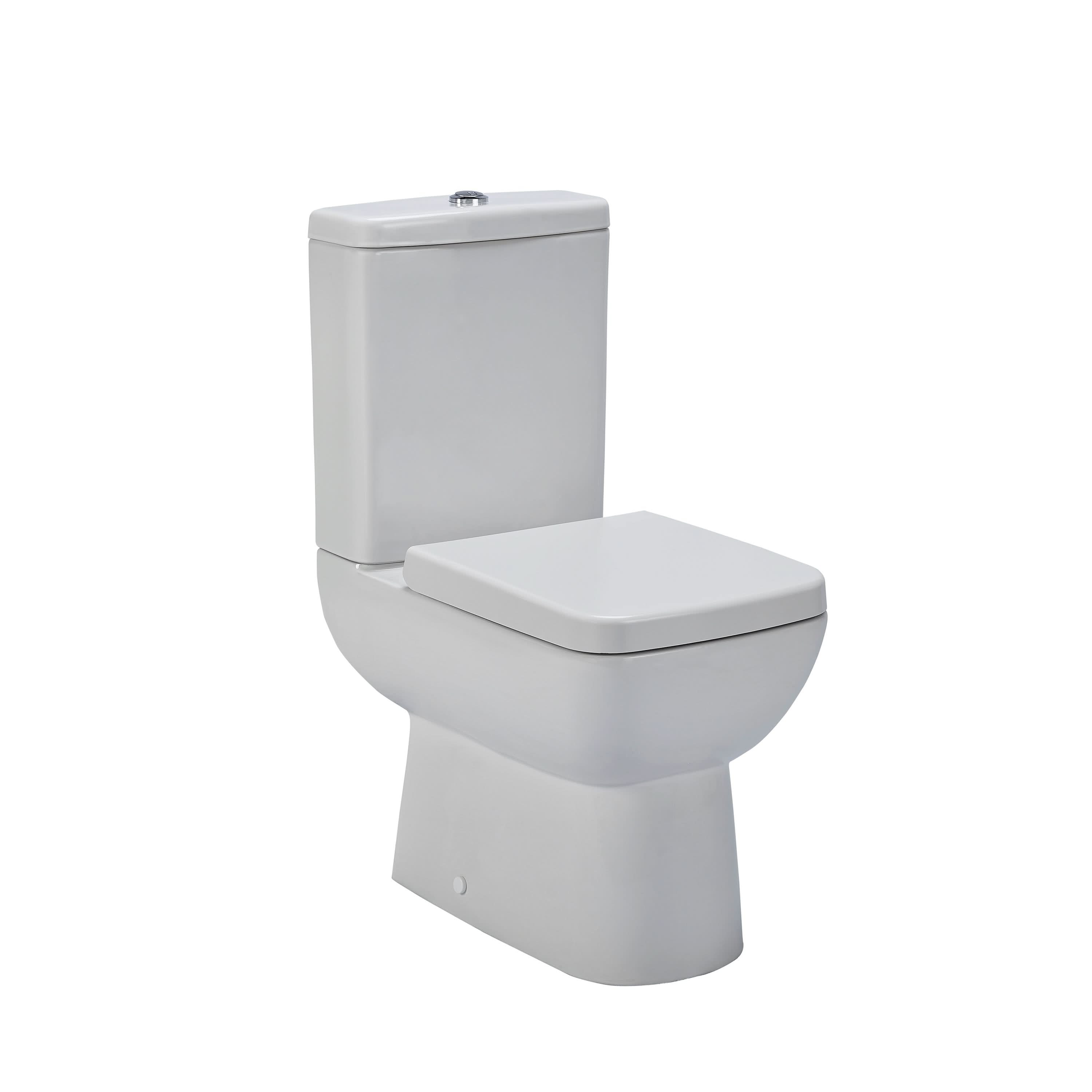 Nuie Ambrose Close Coupled Toilet With Push Button Cistern And Soft Close Seat - White