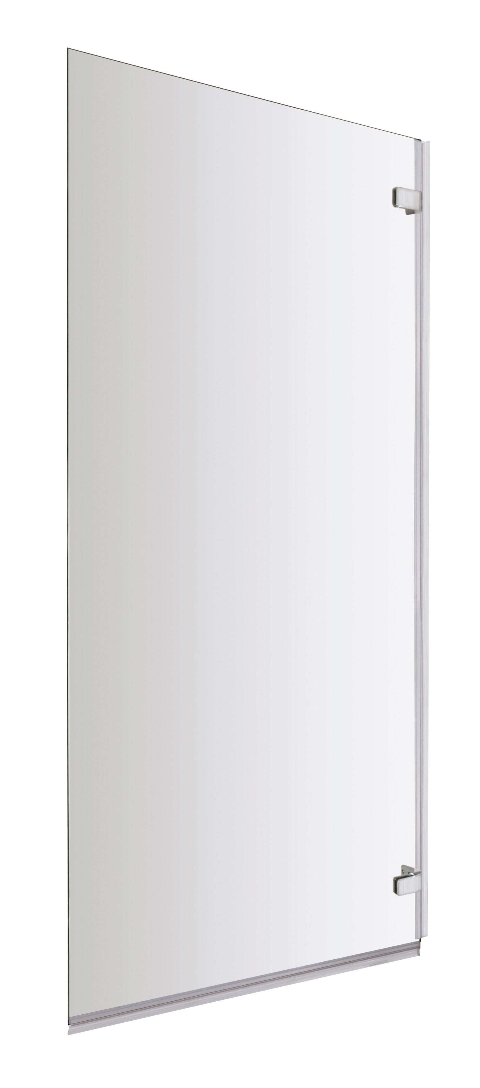 Nuie Ella Hinged Shower Bath Screen - 1435mm x 780mm - Satin Chrome
