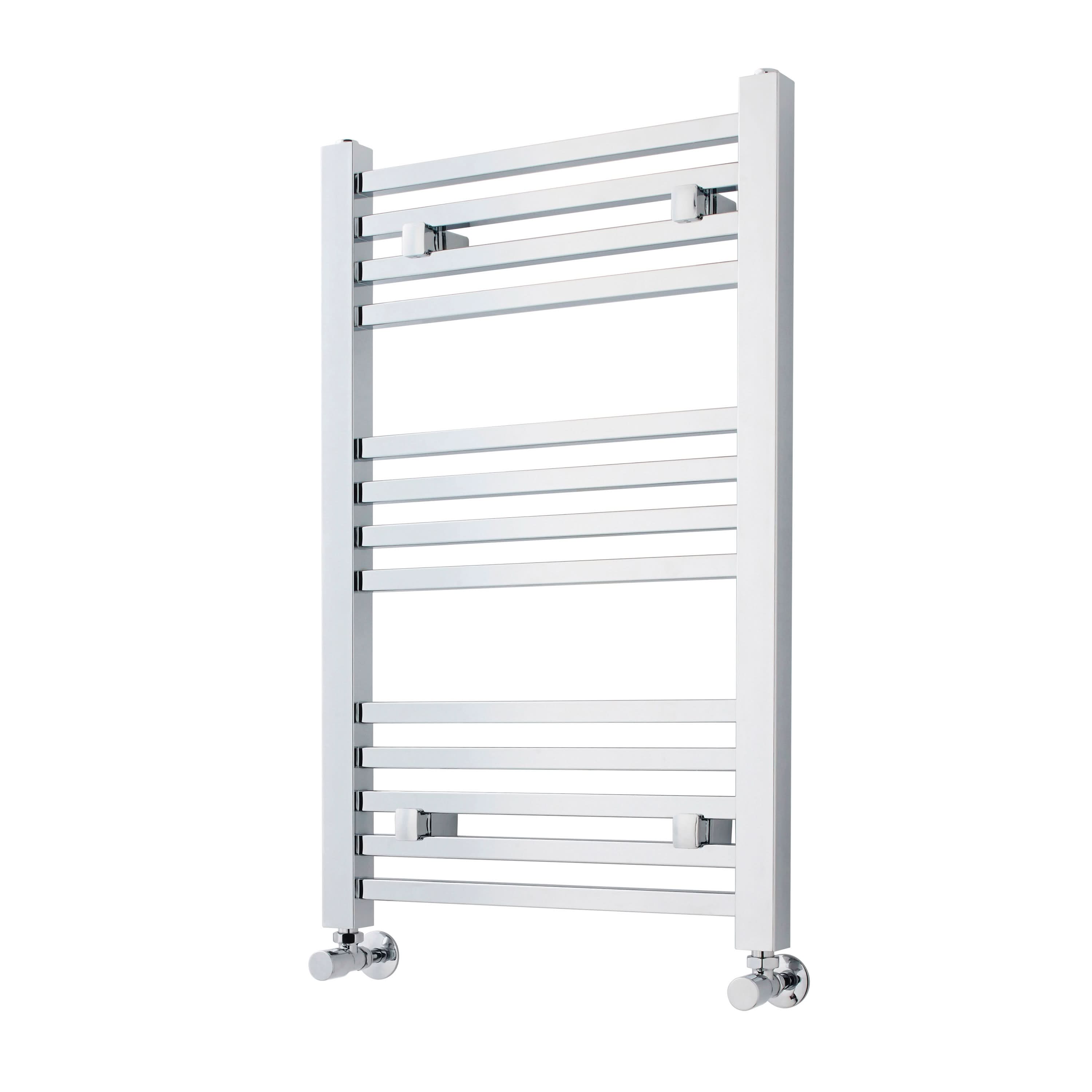 Nuie Straight Heated Towel Rail - 800mm x 500mm - Chrome