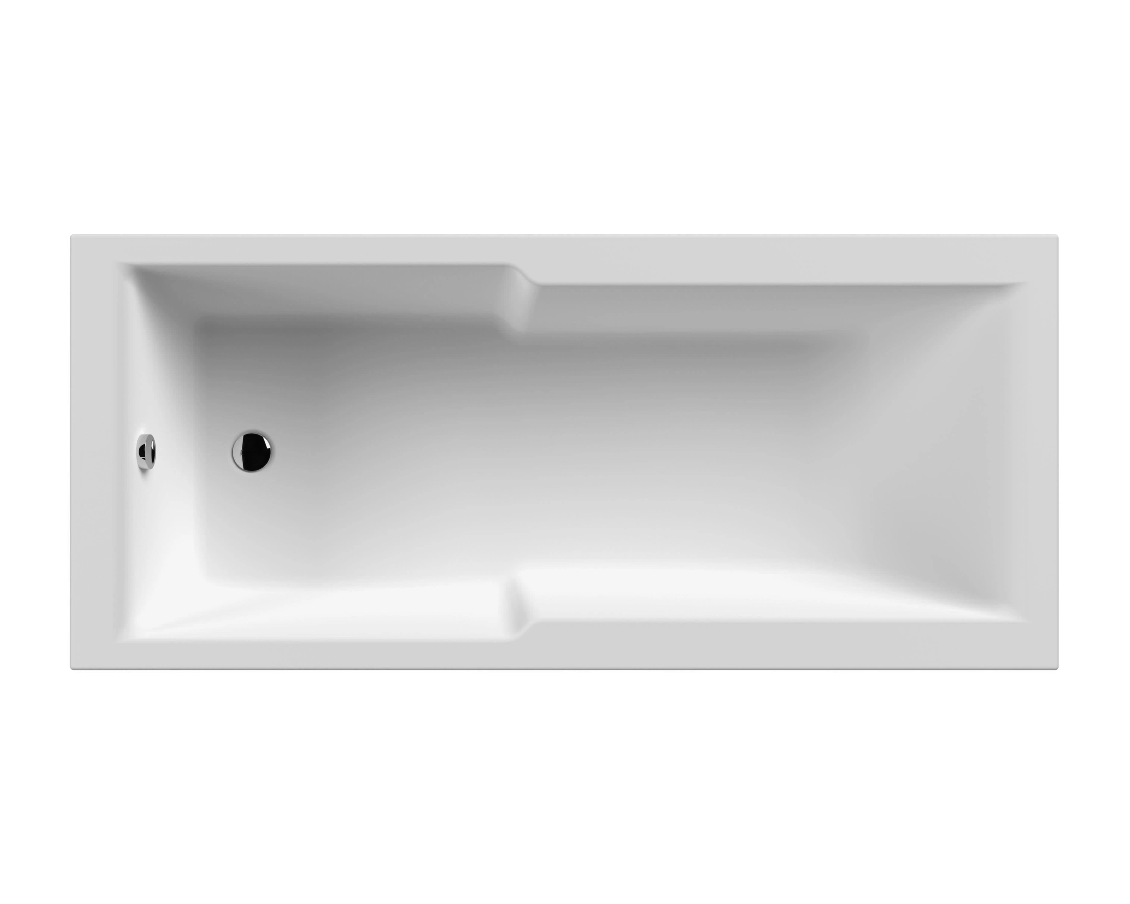 Nuie Straight Single Ended Shower Bath - 1700mm x 750mm - White