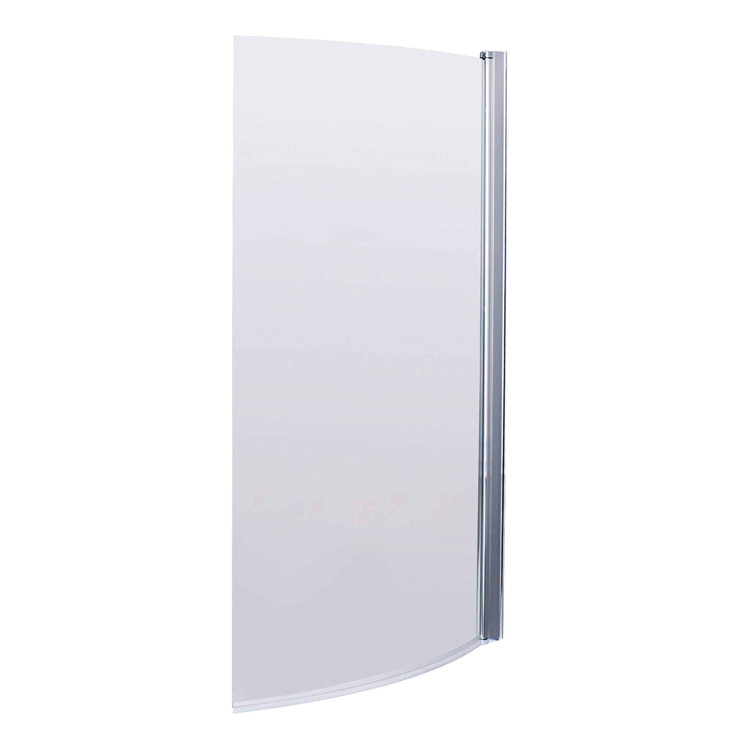 Nuie Curved B Shaped Shower Bath Screen - 1435mm x 870mm - Polished Chrome