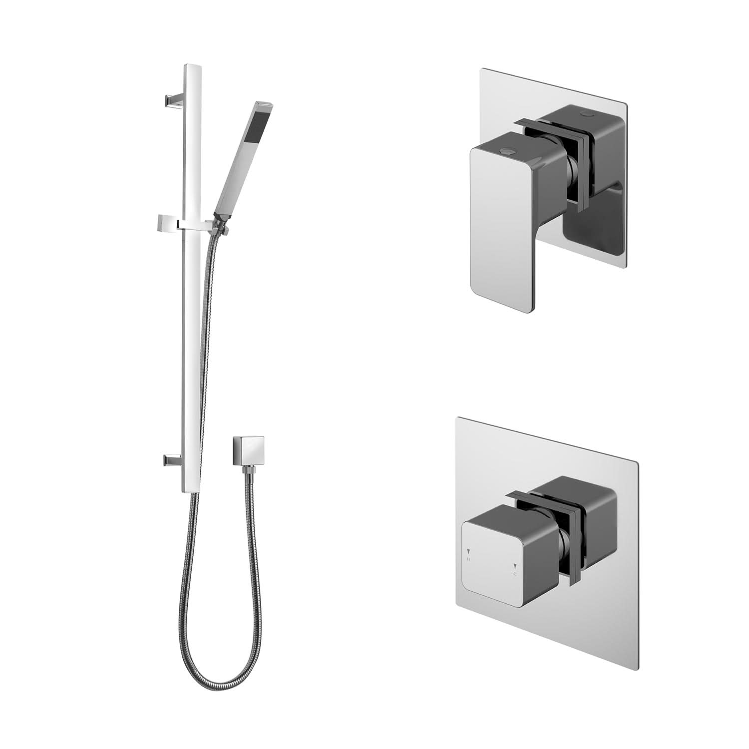 Nuie Windon 1 Outlet Concealed Shower Valve With Kit And Stop Tap - Chrome