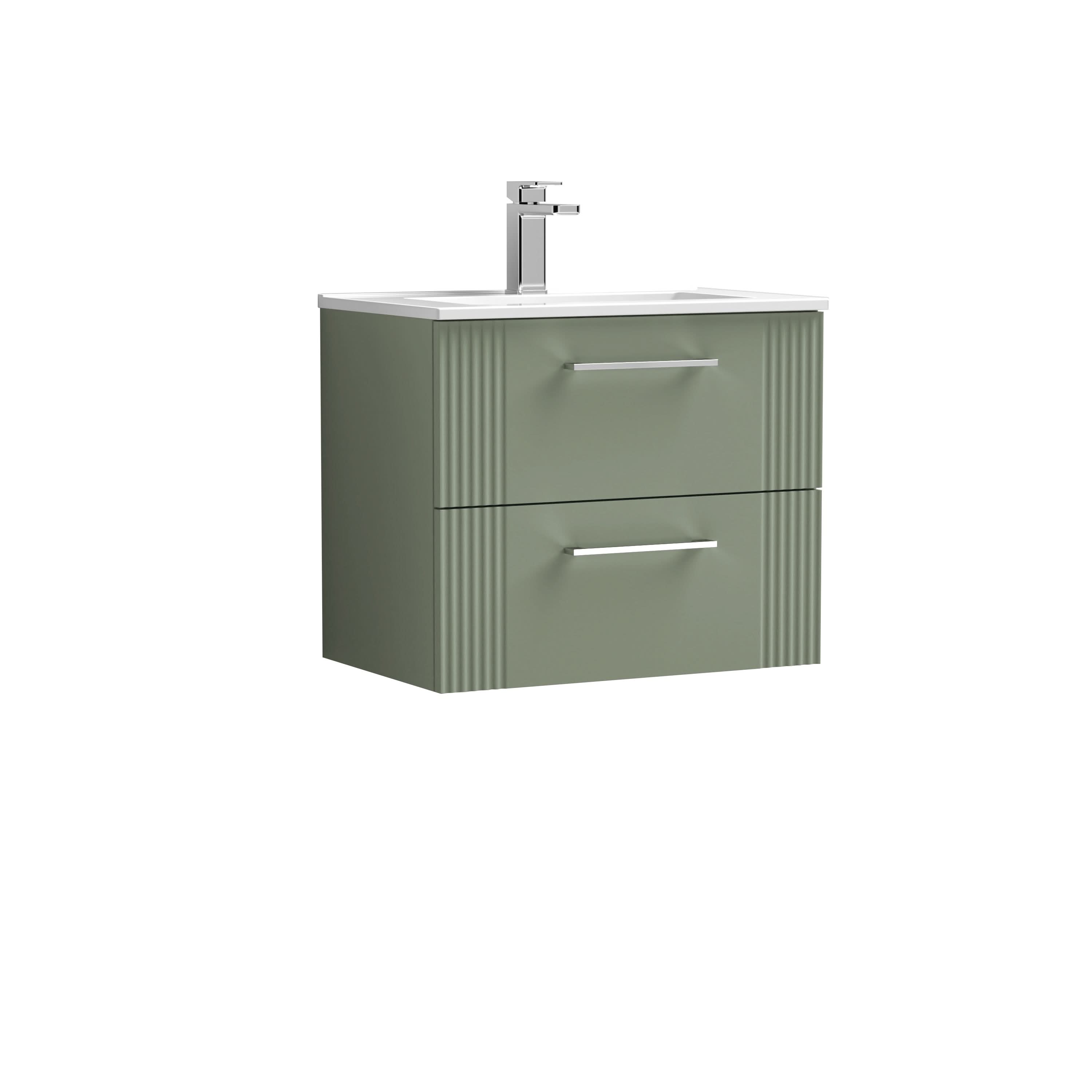 Nuie Deco 2 Drawer Wall Hung Vanity Unit With Basin-2 600mm Wide