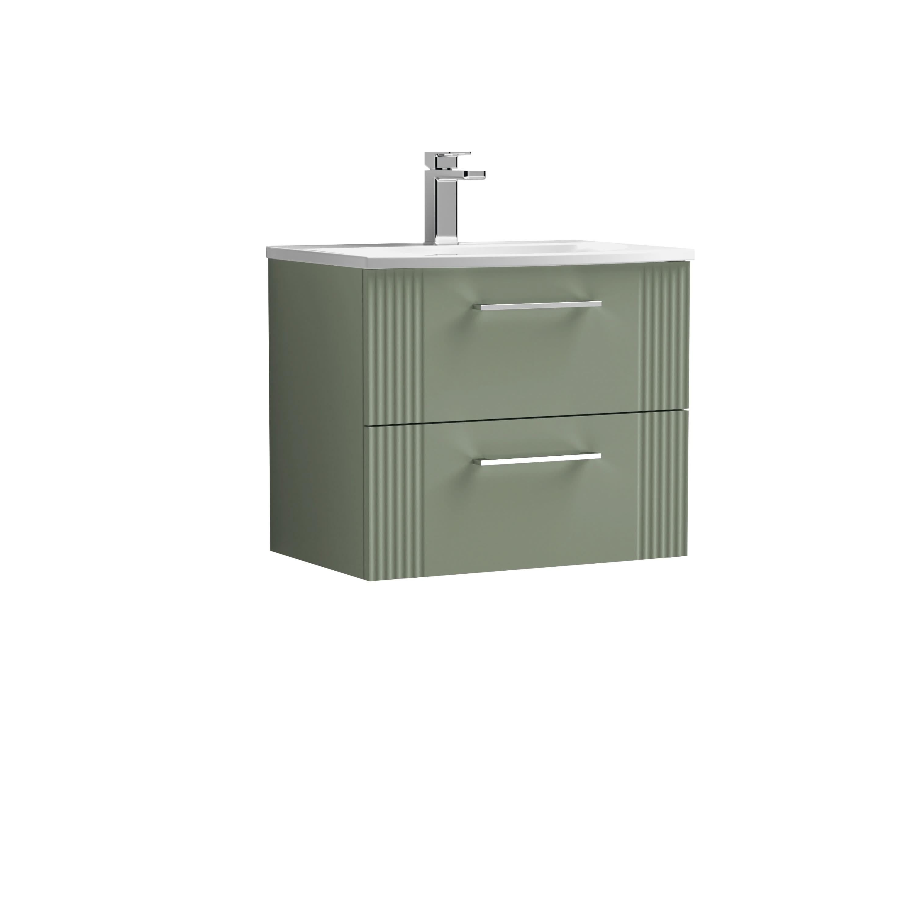 Nuie Deco 2 Drawer Wall Hung Vanity Unit With Basin-4 600mm Wide