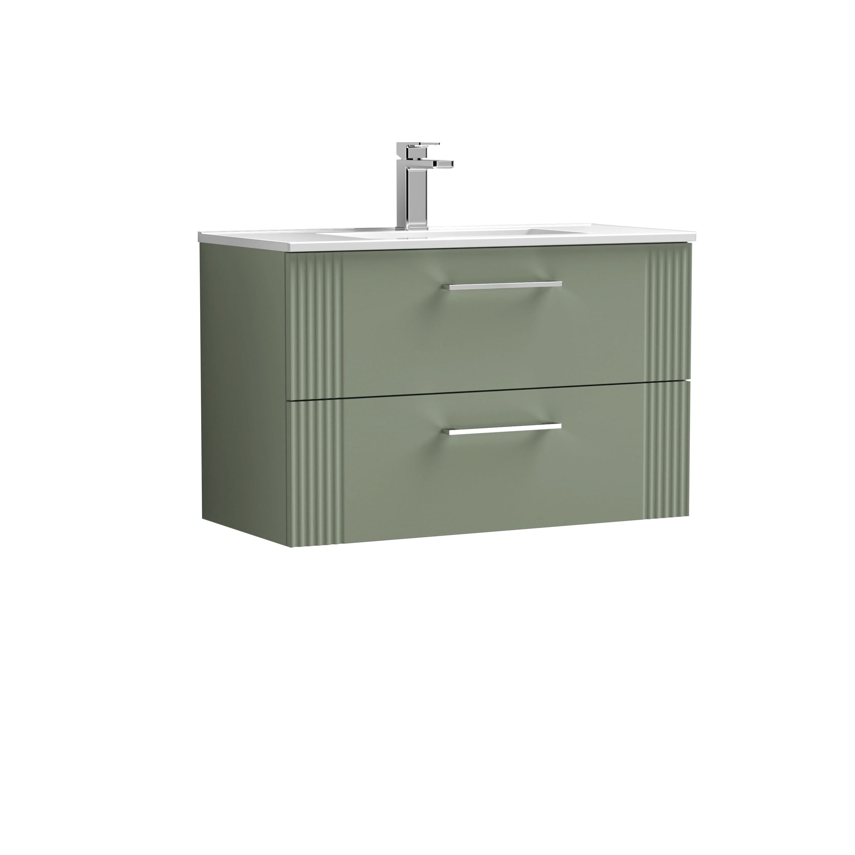 Nuie Deco 2 Drawer Wall Hung Vanity Unit With Basin-2 800mm Wide