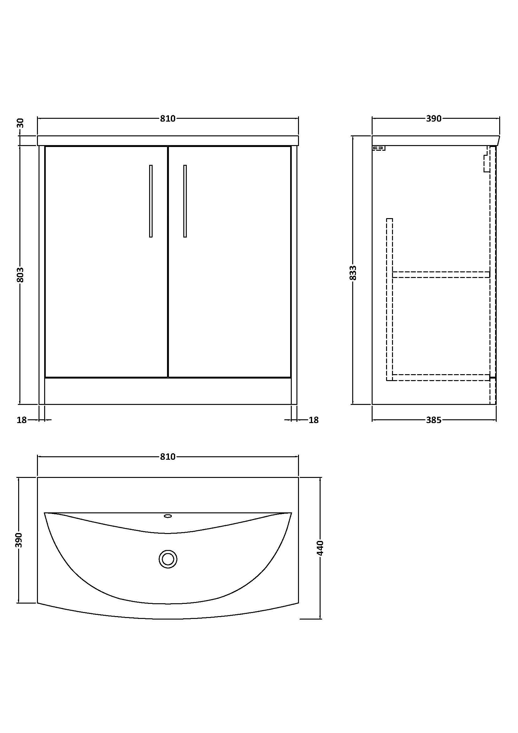 Hudson Reed Juno Floor Standing Vanity Unit with White Basin, Bathroom Vanity Unit with Soft Close Doors, China Sink Basin & Modern D-Shape Handles in Midnight Blue, 800mm