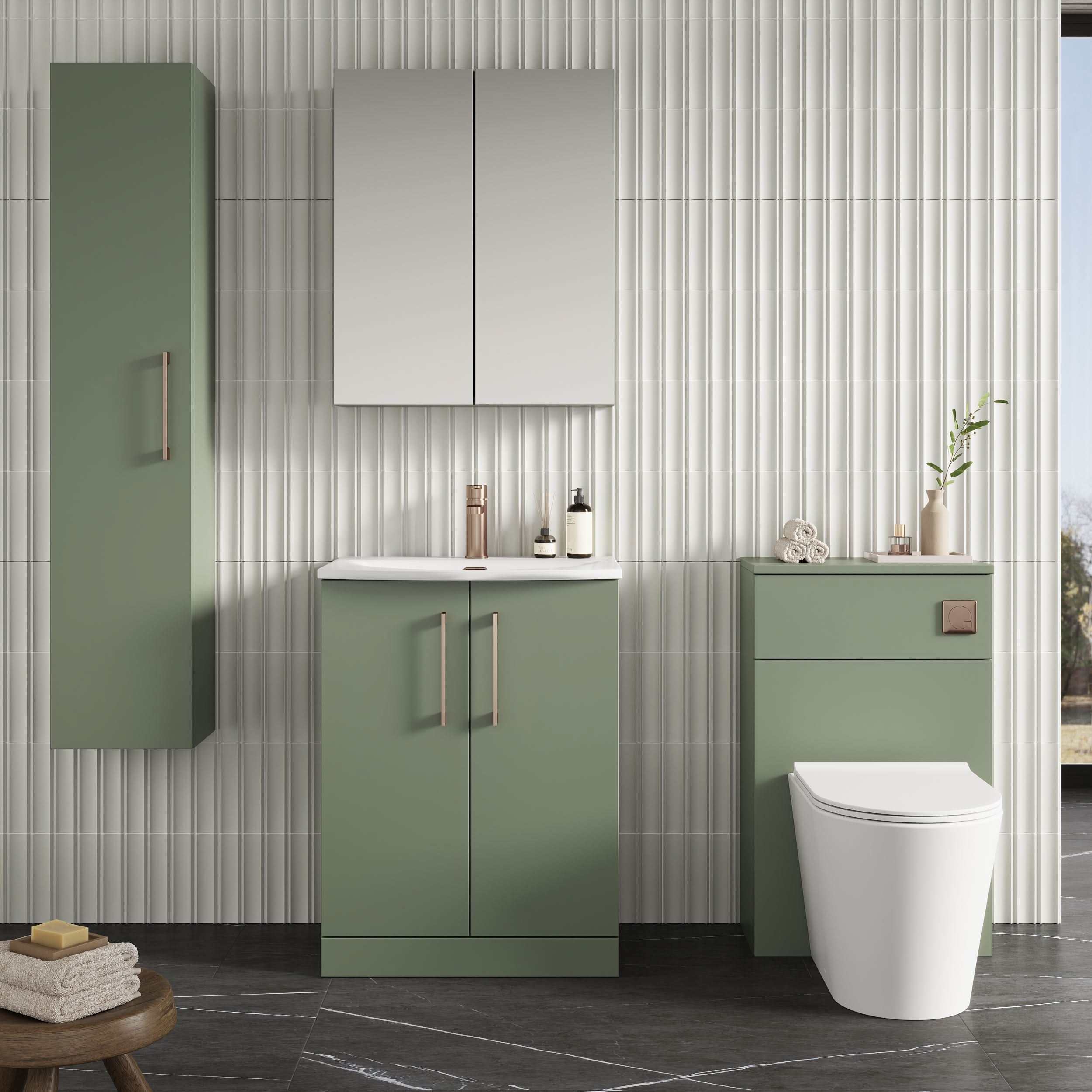 Nuie Arno 2 Door Floorstanding Vanity Unit With Basin-4 600mm Wide