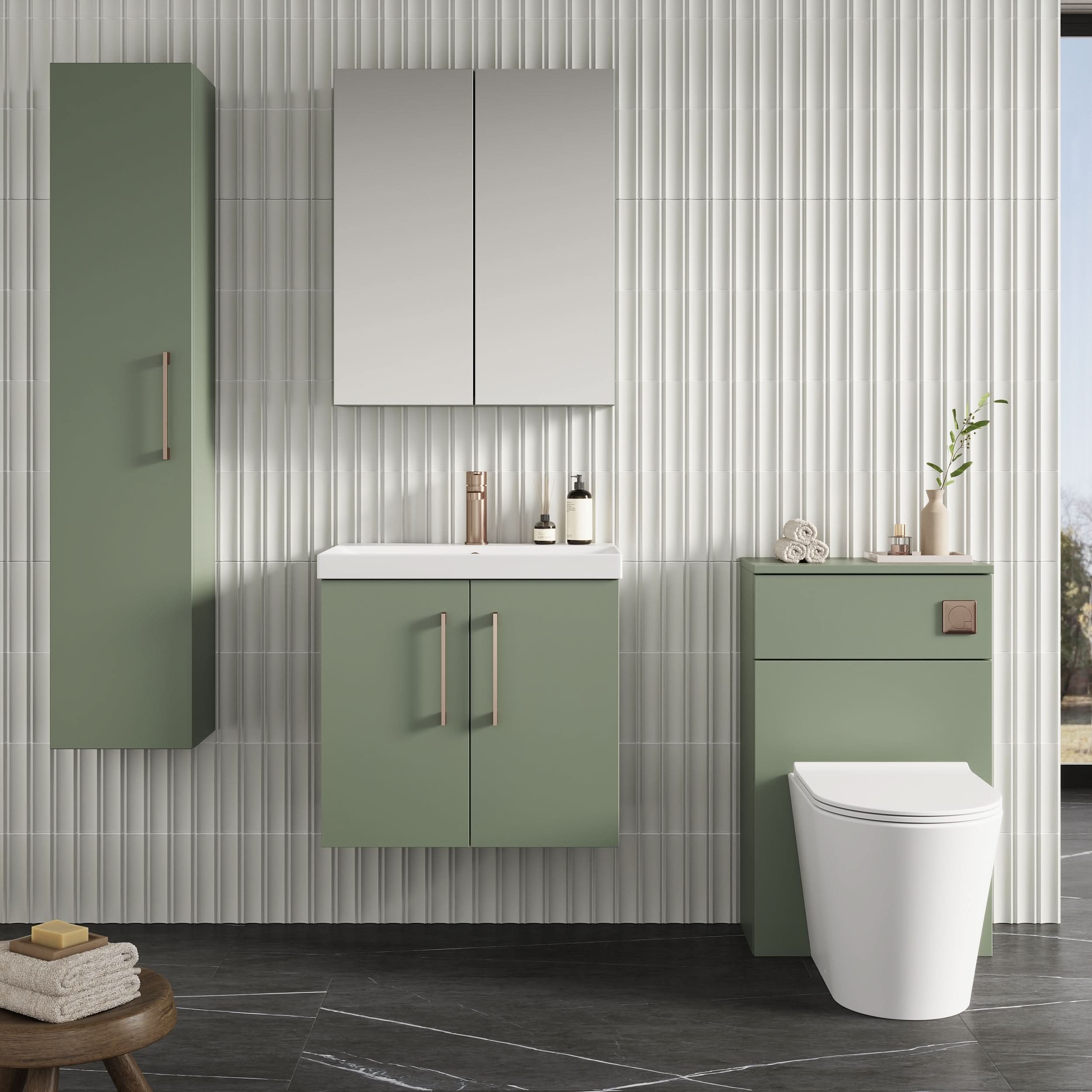 Nuie Arno 2 Door Wall Hung Vanity Unit With Basin-3 600mm Wide