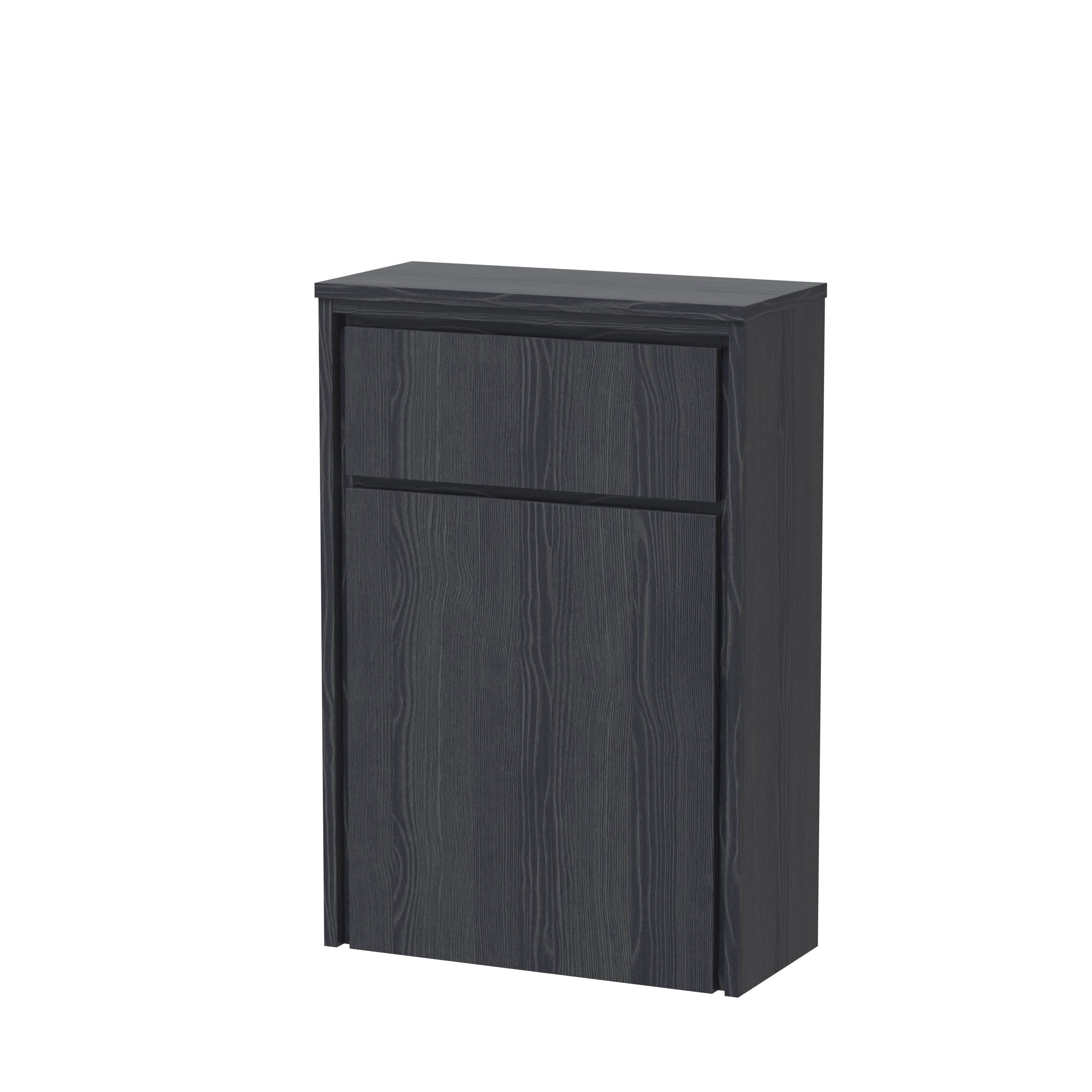 Hudson Reed Lille Floor Standing WC Unit, Modern Bathroom Furniture in Graphite Grey Woodgrain Finish, 550mm (255 Deep)