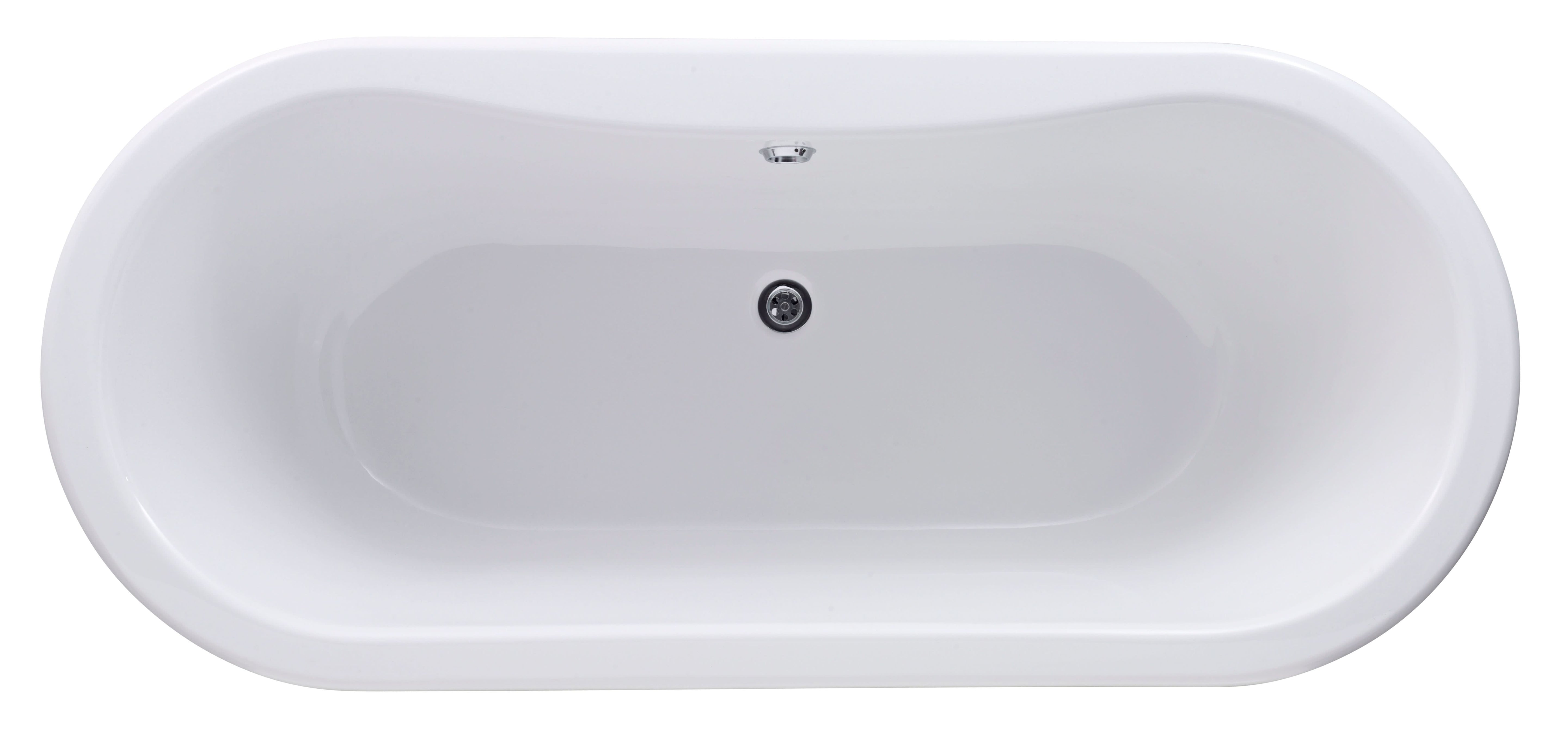 Old London Kingsbury Freestanding Bath Tub with Deacon Leg Set, Durable Double Ended Traditional Bathroom Style in White, 1700mm