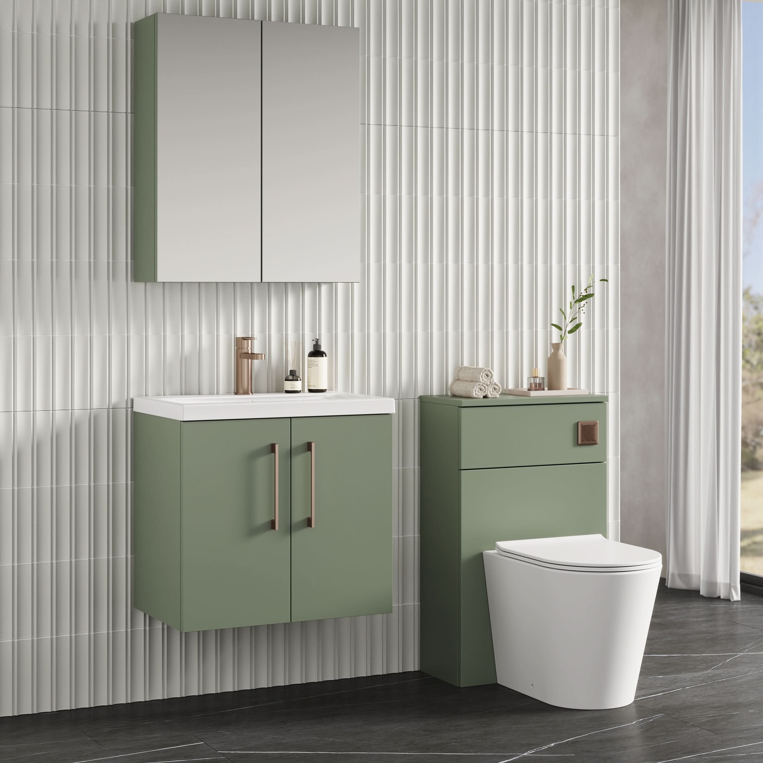 Nuie Arno 2 Door Wall Hung Vanity Unit With Basin-1 600mm Wide
