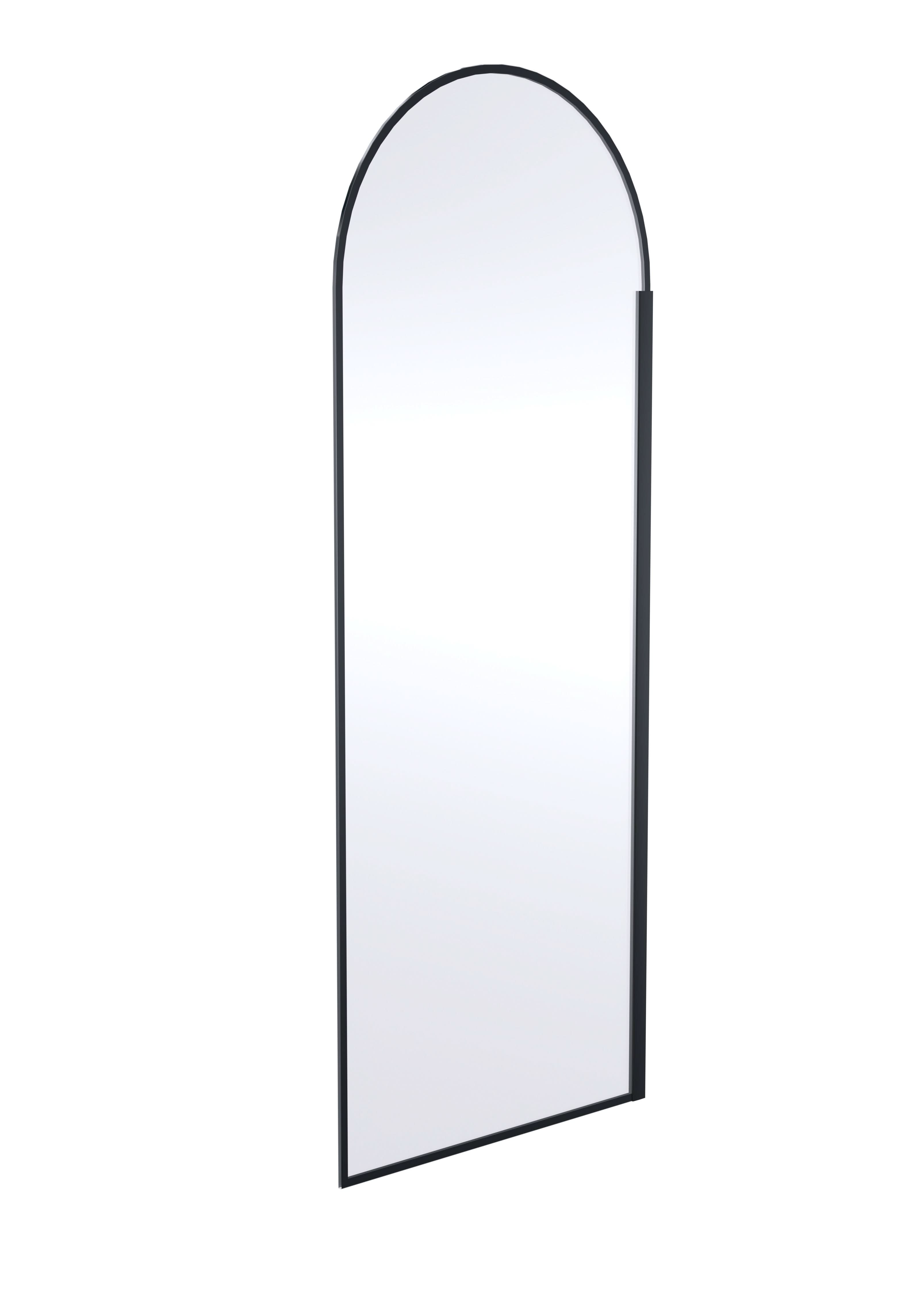 Hudson Reed Arch Return Wetroom Screen, Durable Toughened Safety Glass Frameless Glass Wet Room Panel in Matt Black, 800mm