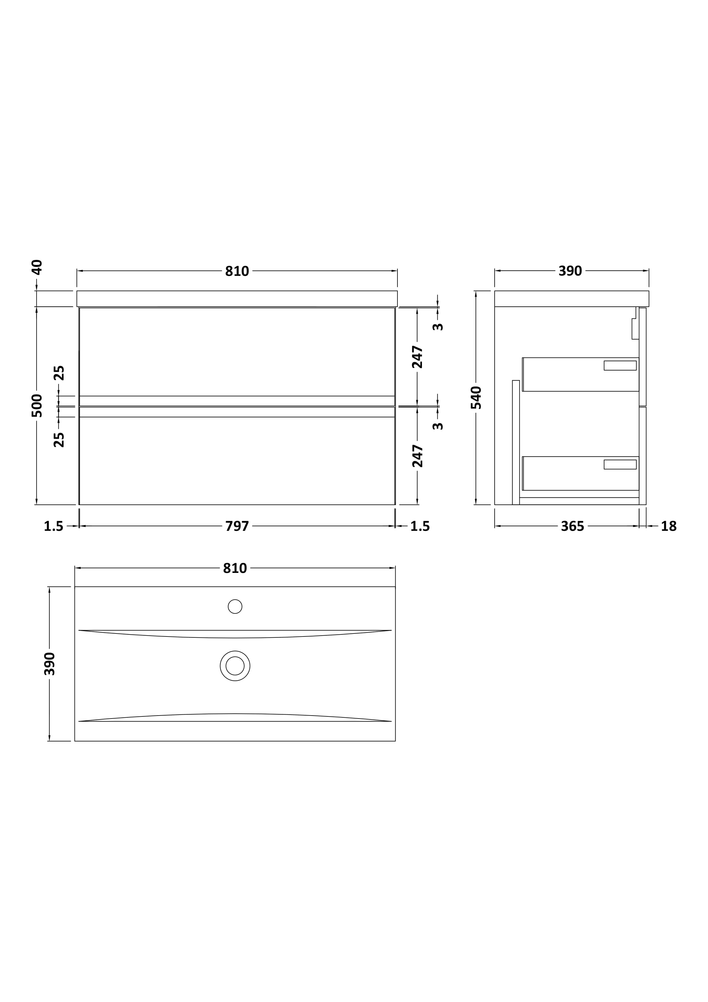 Hudson Reed Urban Wall Hung 2 Drawer Vanity Unit with Mid-Edge Ceramic Basin, Modern Bathroom Furniture in Satin Blue, 800mm