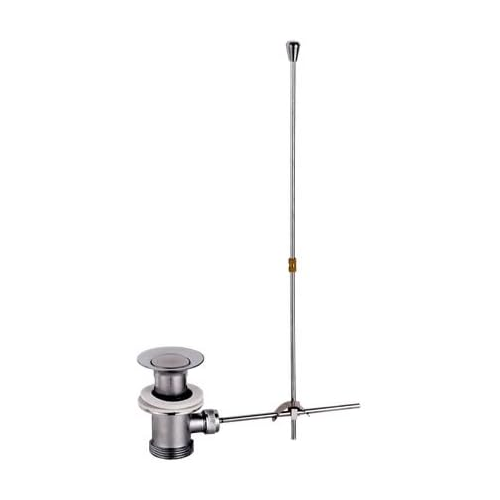 iBathUK Lyra Rod Lever Pop Up Slotted Sink Waste with Modern Brass Bathroom Plug, Slotted Basin Waste, Chrome