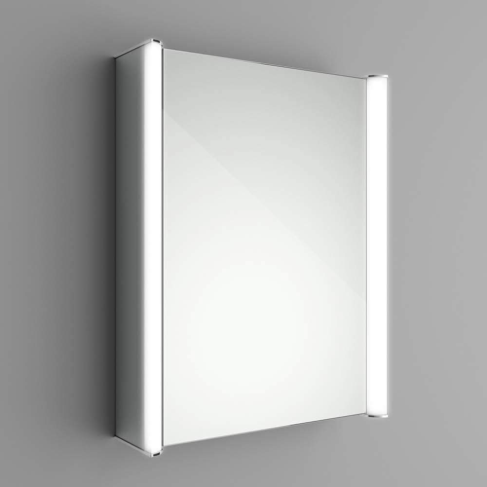 iBathUK Revere LED Bathroom Cabinet, Illuminated Mirror with Bluetooth Speakers & Shaver Socket, Bathroom Mirror Cabinet, 500 x 650mm