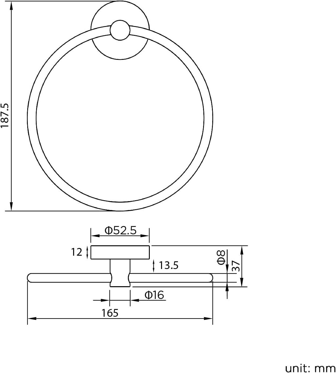iBathUK Lumo Designer Bathroom Accessory Set, Chrome Towel Ring, Robe Hook & Toilet Roll Holder for Modern Bathrooms