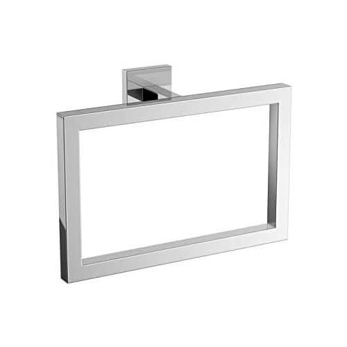 iBathUK Vanta Modern Bathroom Accessory Set, Chrome Towel Ring & Toilet Roll Holder 2 Piece Wall Mounted Set