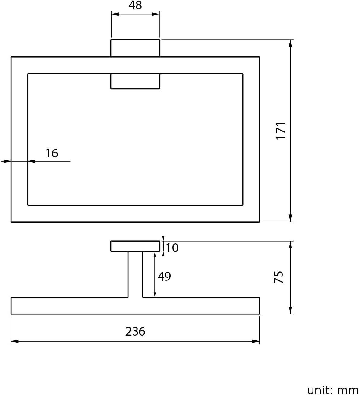 iBathUK Vanta Modern Bathroom Accessory Set, Chrome Towel Ring & Toilet Roll Holder 2 Piece Wall Mounted Set