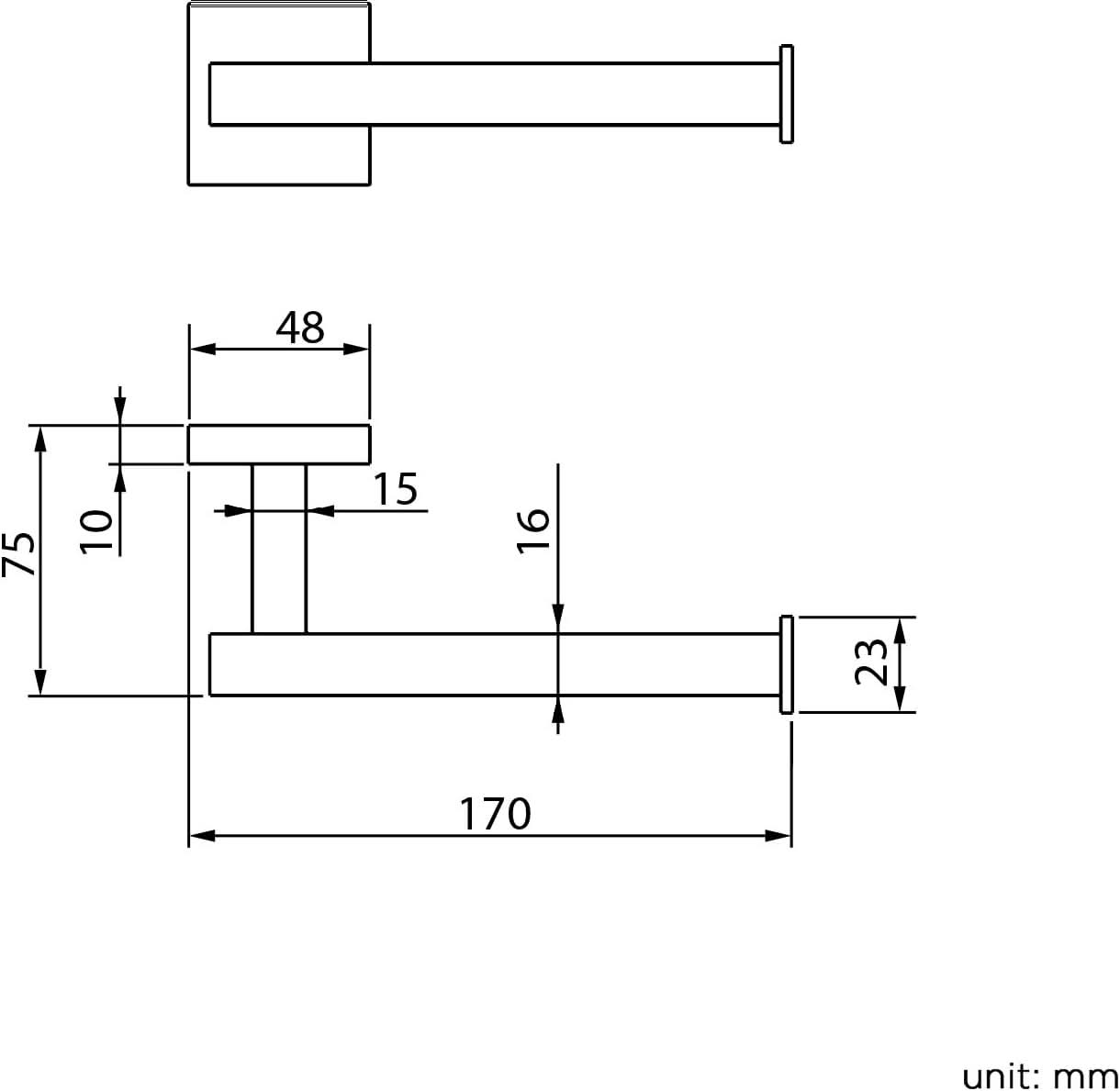 iBathUK Vanta Modern Bathroom Accessory Set, Chrome Towel Ring & Toilet Roll Holder 2 Piece Wall Mounted Set