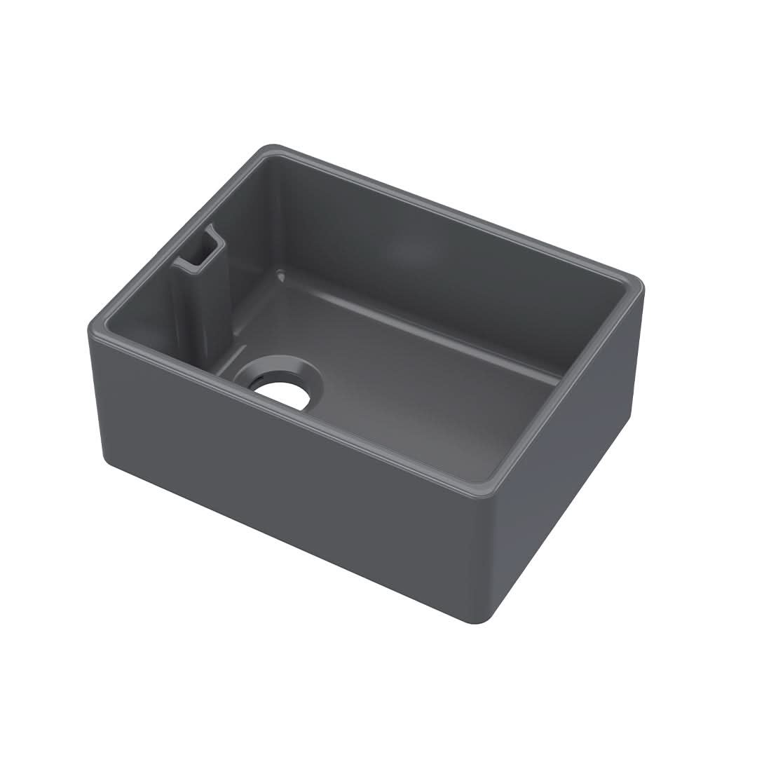 Nuie Belfast Sink, Elegant Black Fireclay Kitchen Sink with Timeless Design, 595mm x 455mm x 254mm