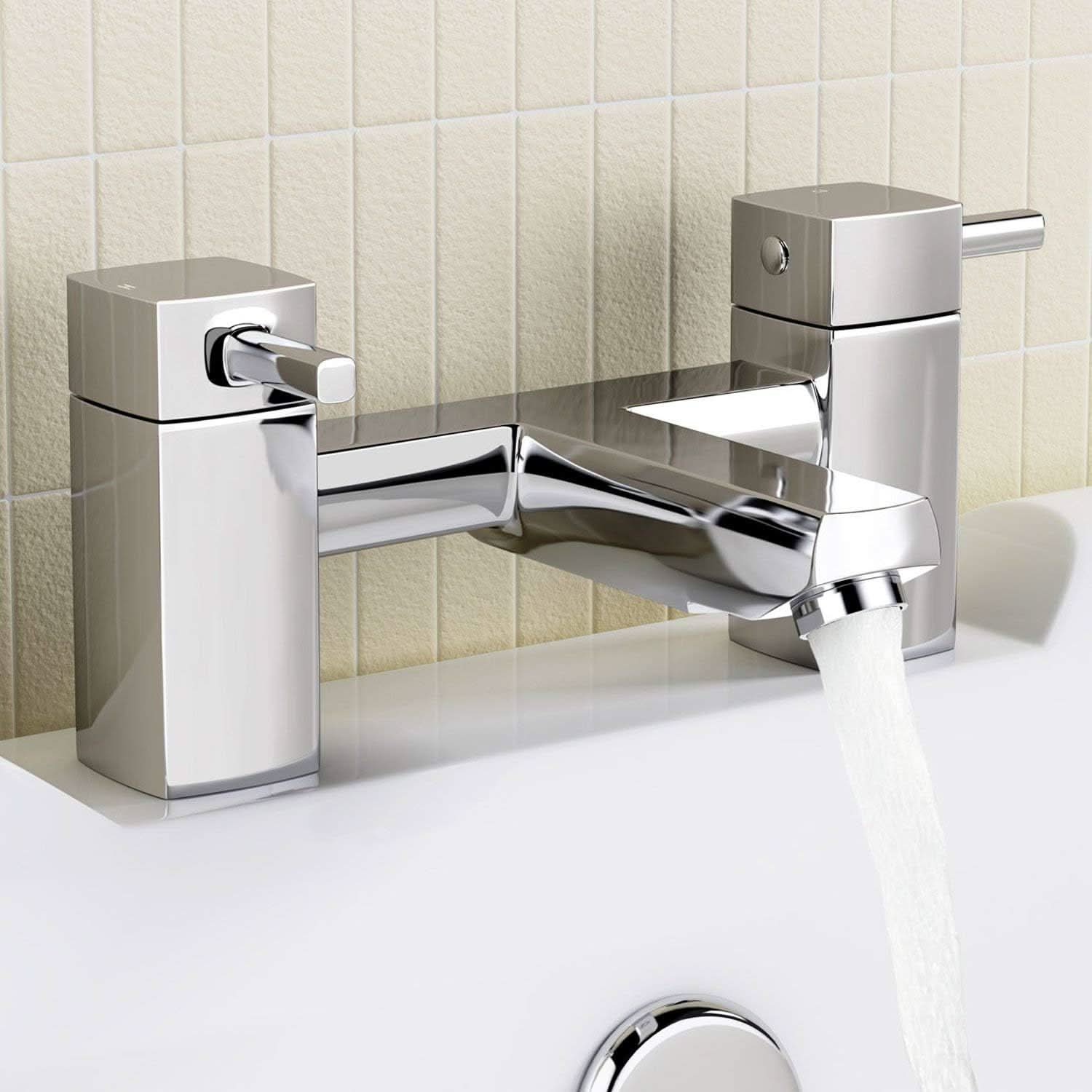 iBathUK Aqulen Bath Mixer Filler Monobloc Tap, Stylish Bath Filler Tap for Modern Bathrooms, Chrome