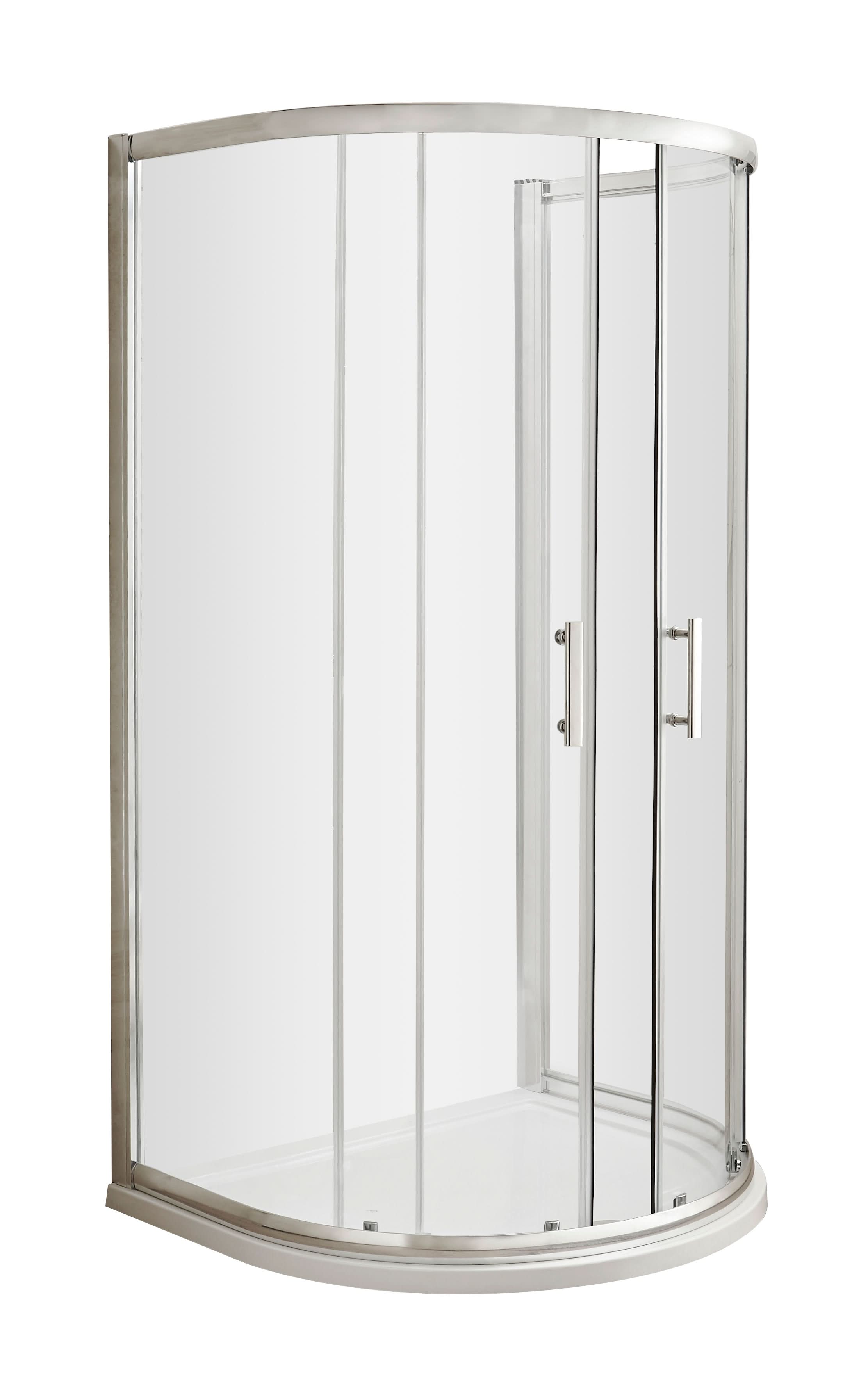 Hudson Reed Glass Part for D Shaped Enclosure, Toughened Safety Glass, Bathroom Enclosure Shower Accessories, Chrome, 6mm