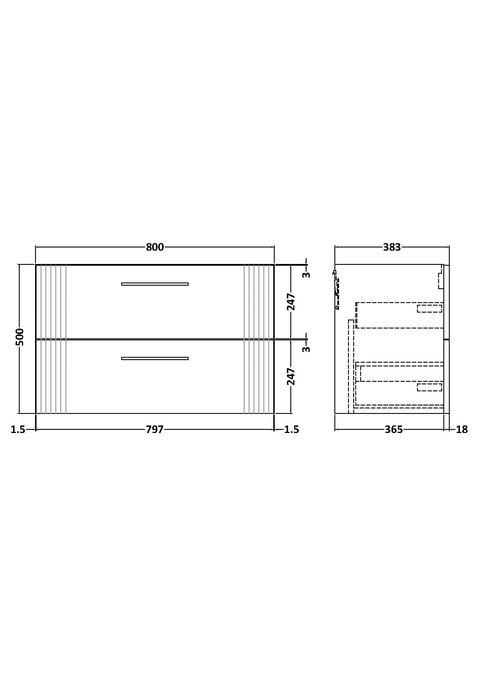Hudson Reed Deco Wall Hung 2-Drawer Vanity Unit, Stylish Vanity Unit in Bathroom for Contemporary Interiors, Satin White, 800mm