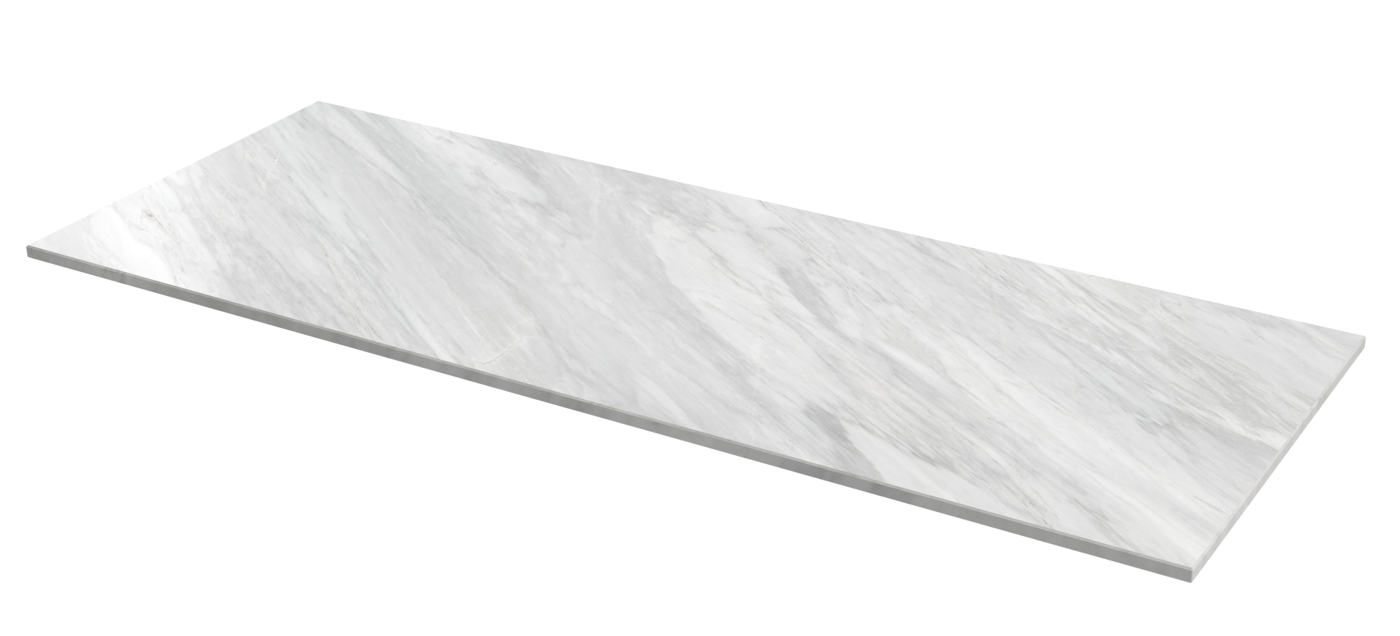 Hudson Reed Solid Surface Marble Top for Bathroom Furniture Units and Vessel Basins, Durable Natural Stone Finish for Modern Bathroom in Premium Grey, 1200mm