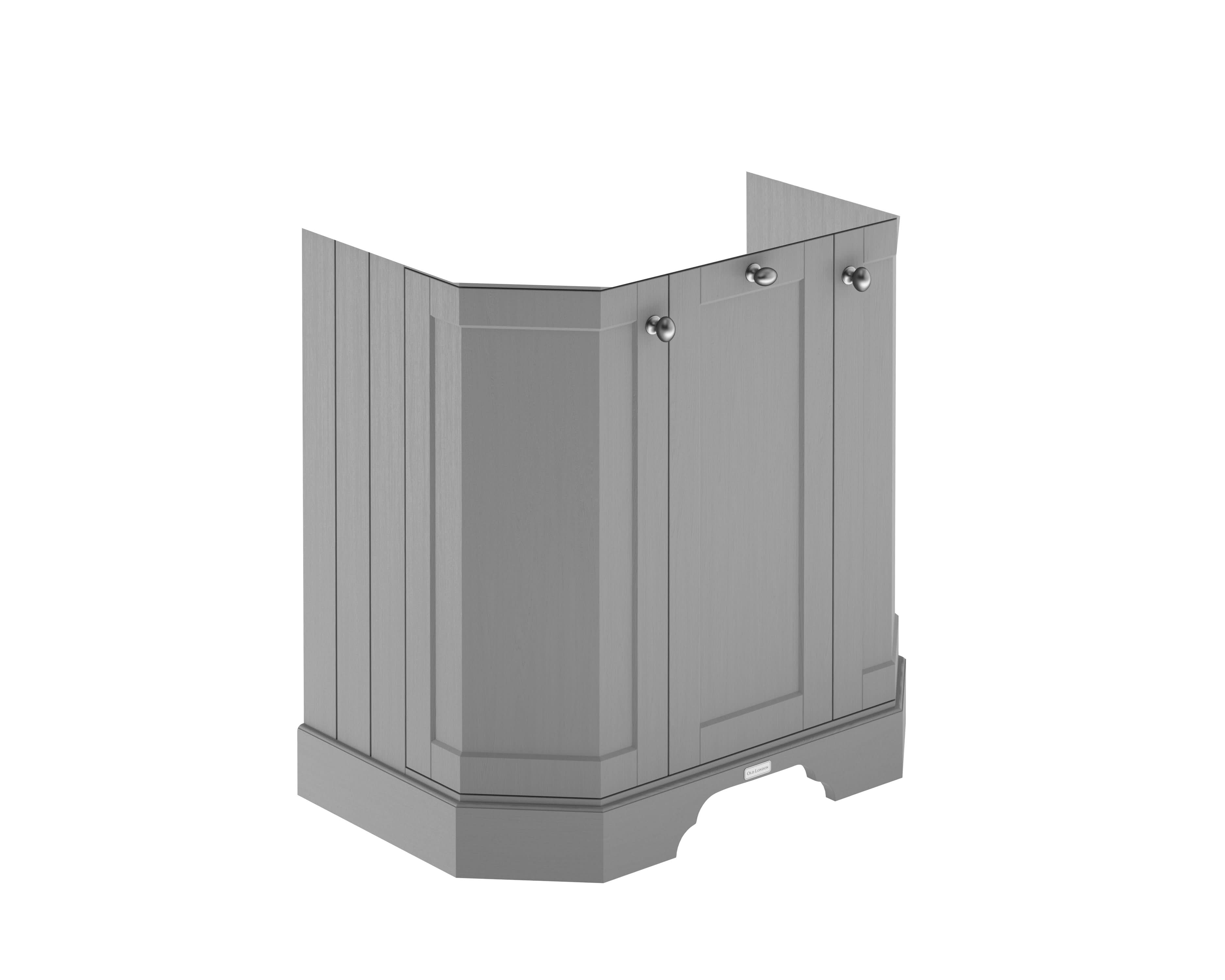 Old London Floor Standing Vanity Unit, Durable 2 Angled Door Sink Cabinet with Shelf, Traditional Bathroom Vanity Unit with Basin Storage in Matt Storm Grey, 750mm