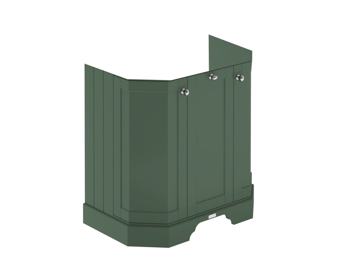 Old London Floor Standing Angled 3 Door Vanity Unit with Ceramic Basin, Traditional Bathroom Sink Cabinet in Storm Grey, 600mm