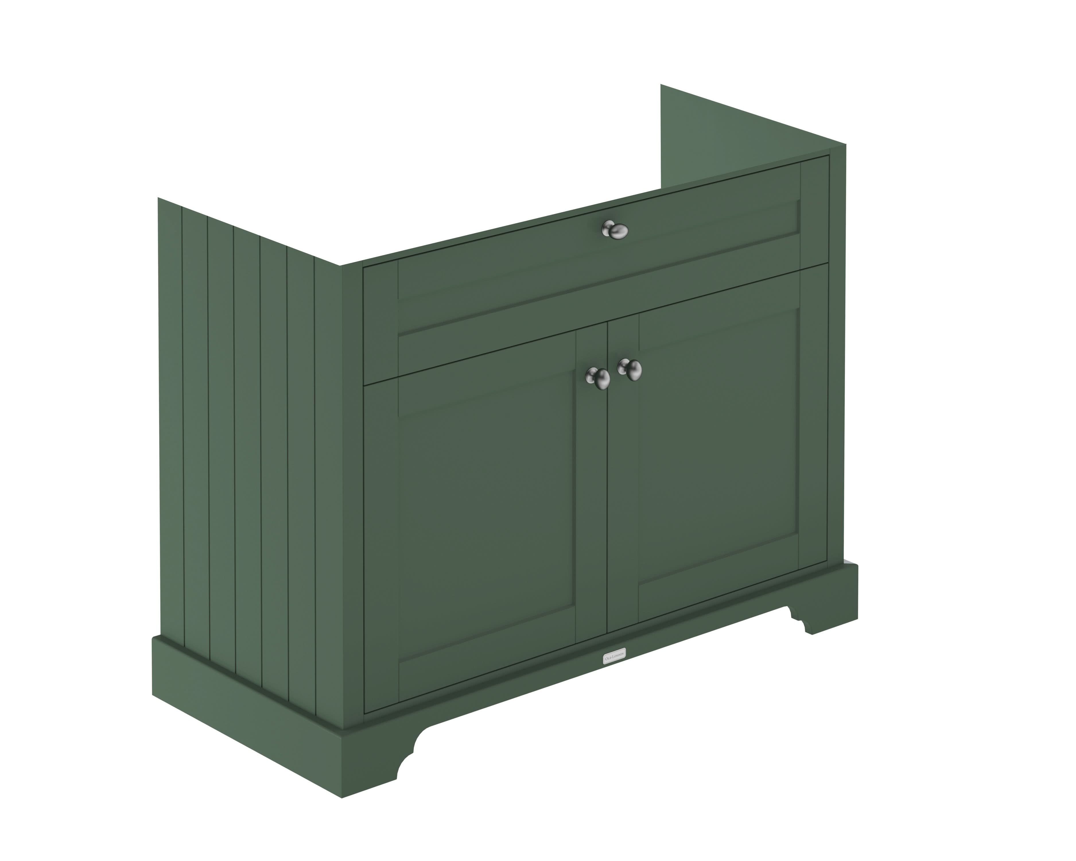Old London Floor Standing Vanity Unit, Durable 2 Soft Close Door Sink Cabinet with Shelf, Traditional Bathroom Vanity Unit with Basin Storage in Hunter Green, 1000mm