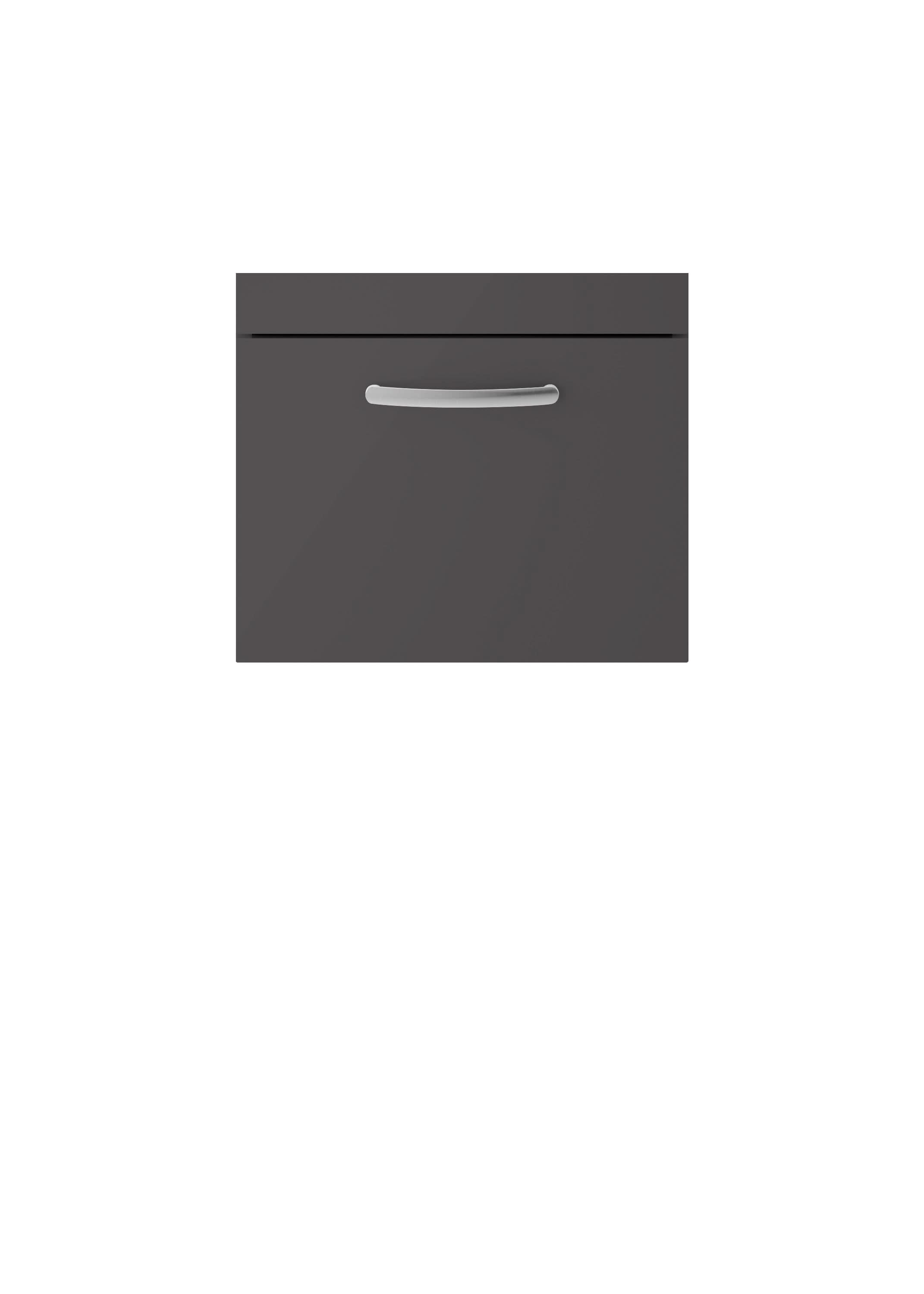 Hudson Reed Athena Wall Hung Vanity Unit, Durable Soft Close Single Door, Modern Bathroom Cabinet Storage in Gloss Grey, 500mm