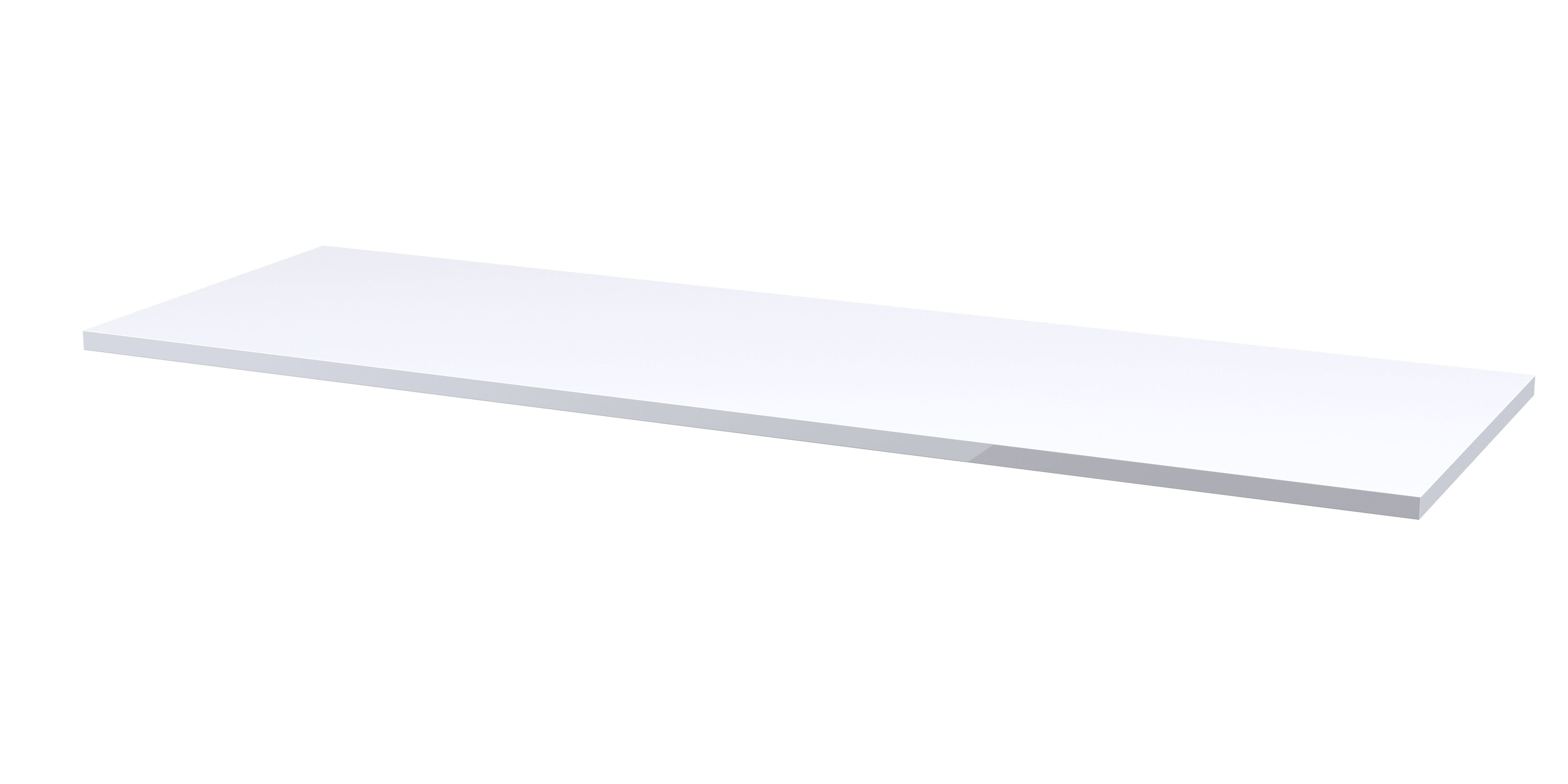 Hudson Reed Arno Solid Surface Worktop for Bathroom Vanities, Durable Stone Worktop for Modern Bathroom Furniture in Premium Gloss White Finish, 1200mm