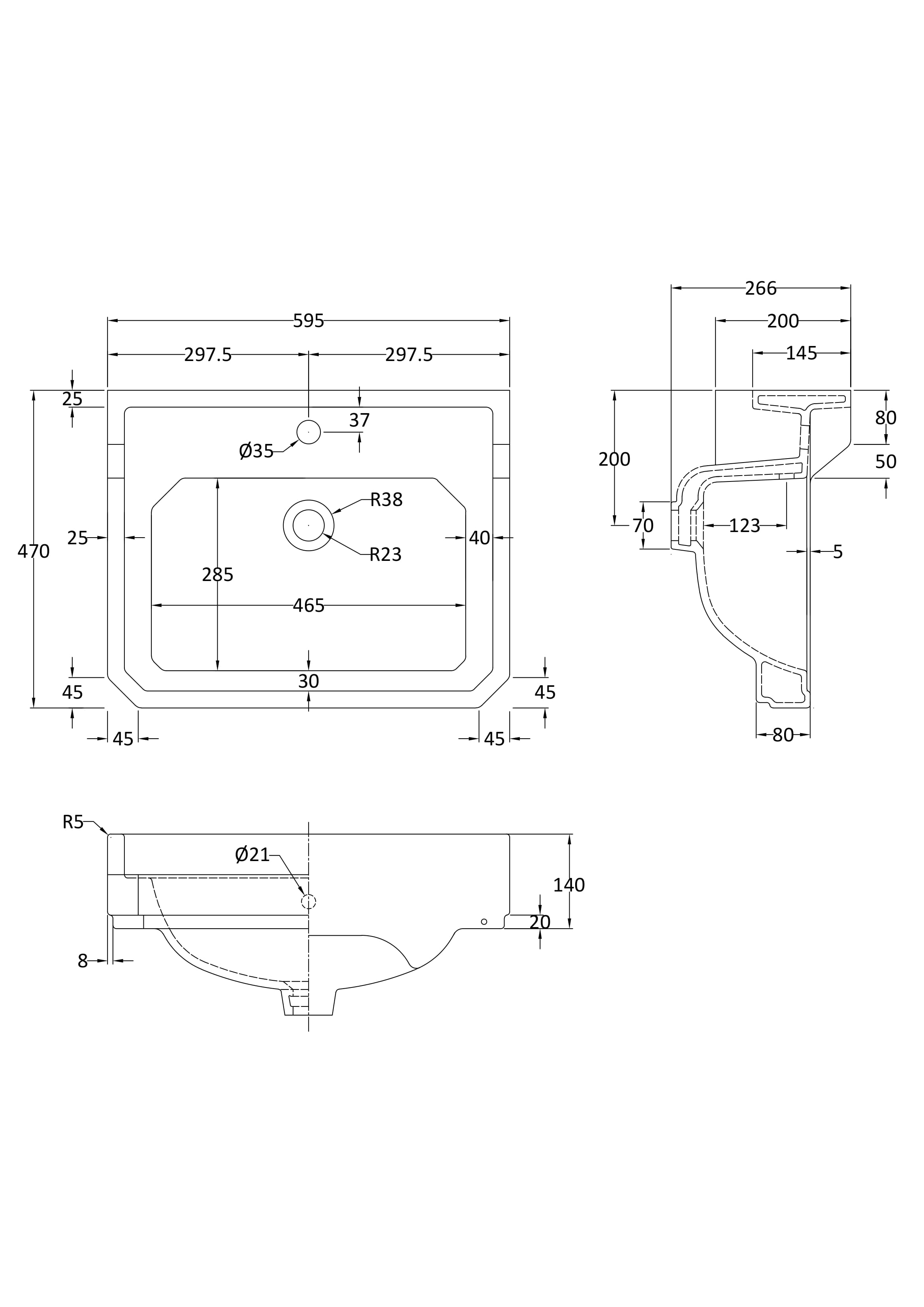 Old London Wall Hung 1 Tap Hole Ceramic Basin in Edwardian Style, Durable Sink for Compact Bathrooms and Cloakrooms in Square Bowl Design in Timeless Sand Finish, 595mm