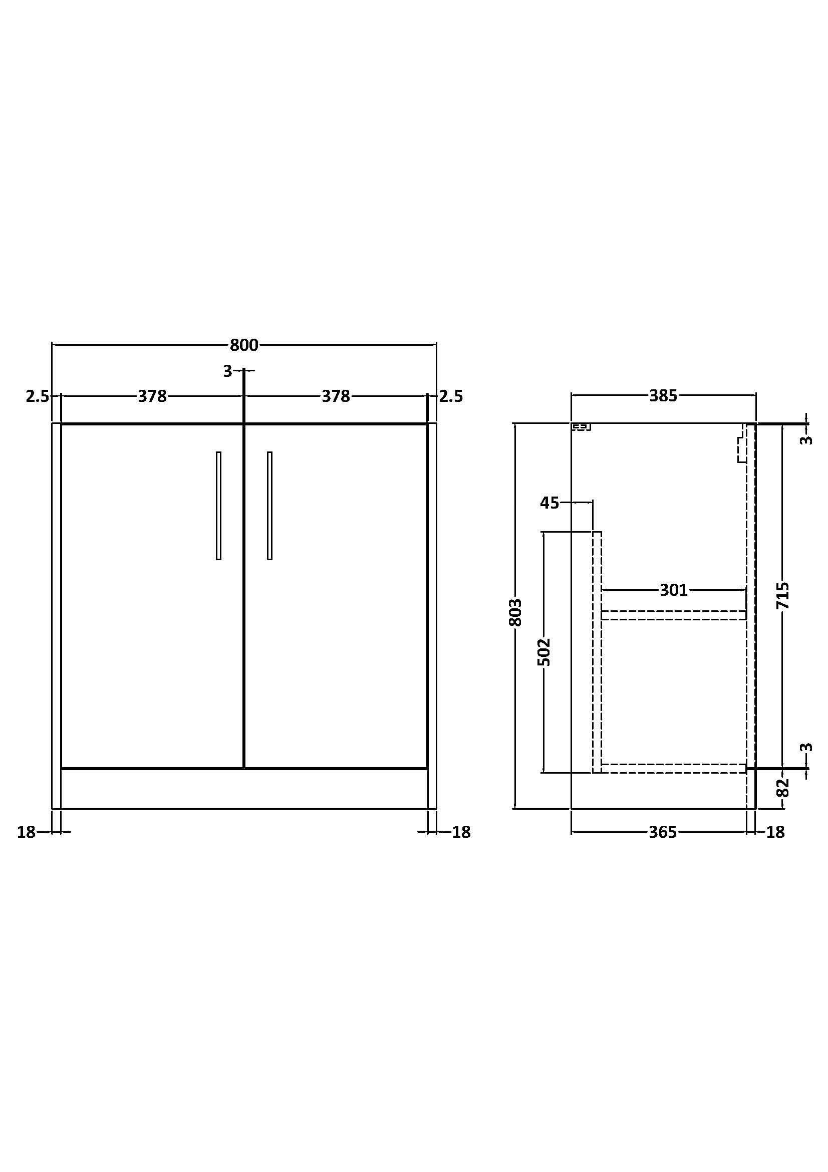 Hudson Reed Juno Floor Standing Vanity Unit, Durable 2 Soft Close Door with D Shape Handle Cabinet for Compact Bathroom in Graphite Grey Textured Woodgrain Finish, 800mm