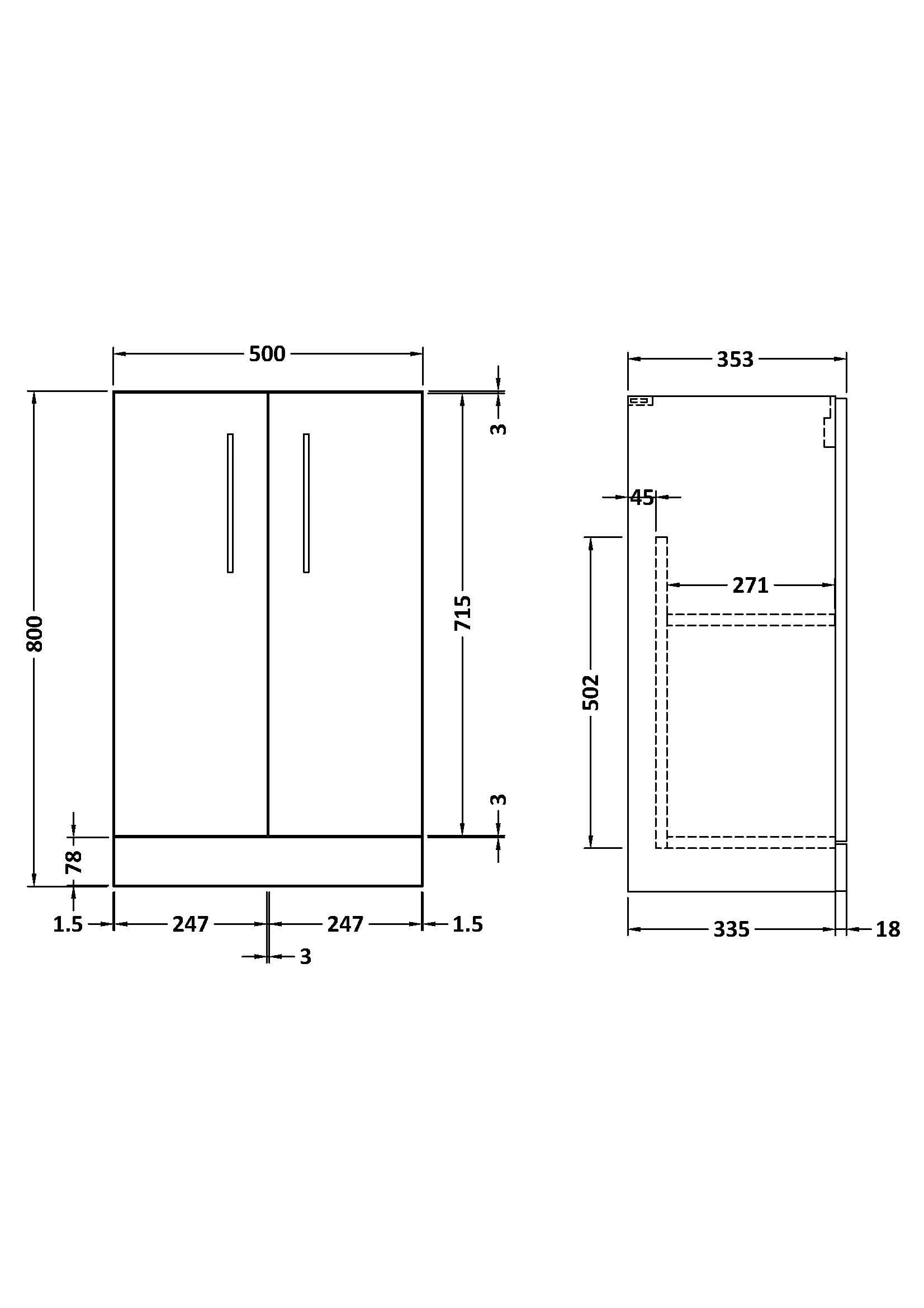 Hudson Reed Arno Floor Standing Vanity Unit, Durable 2 Soft Close Door Bathroom Sink Vanity Unit with Shelf in Solace Oak, 500mm