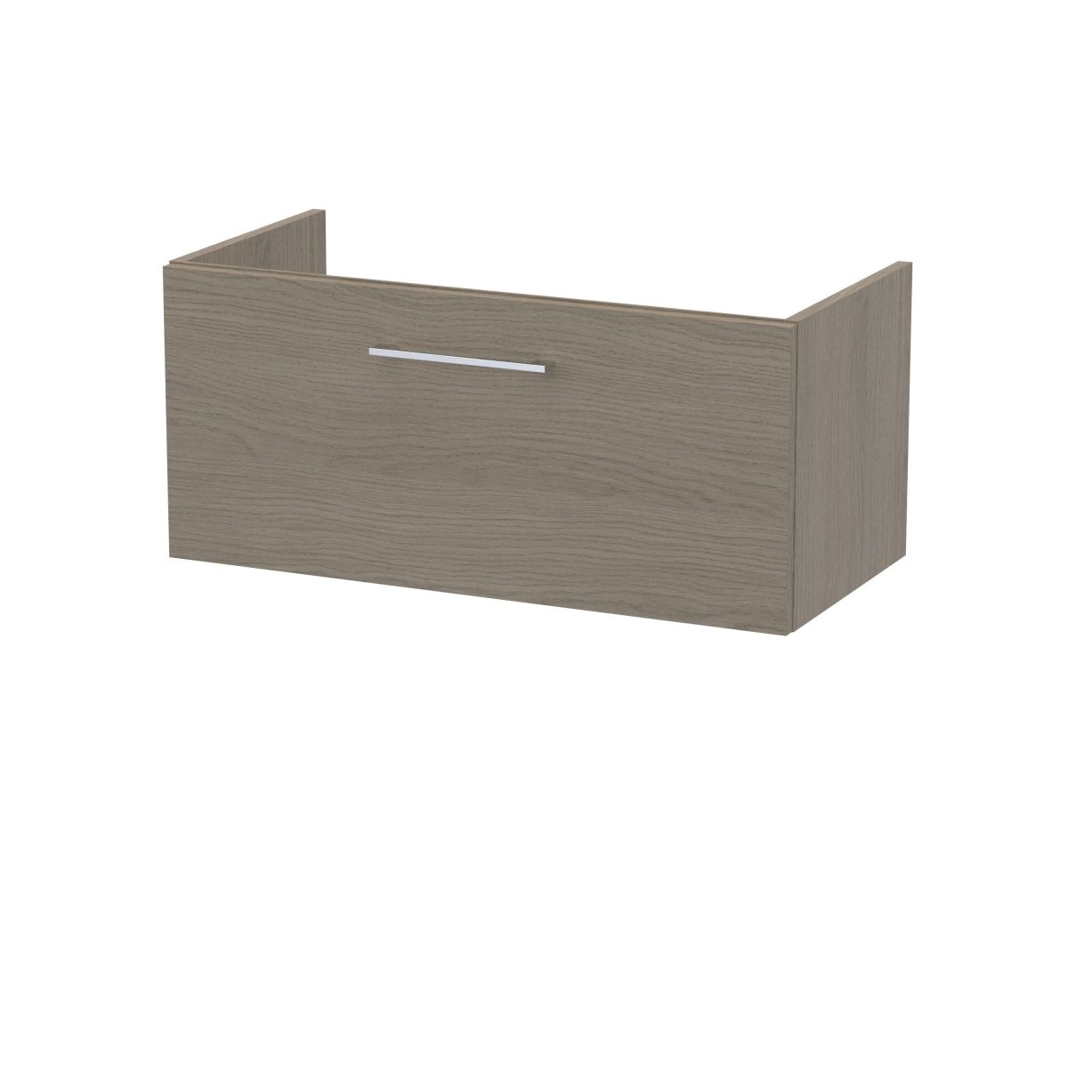 Hudson Reed Arno Wall Hung Vanity Unit, Durable Single Soft-Close Drawer with D-Shape Handle Vanity Unit for Modern Bathroom Setups in Solace Oak Finish, 800mm