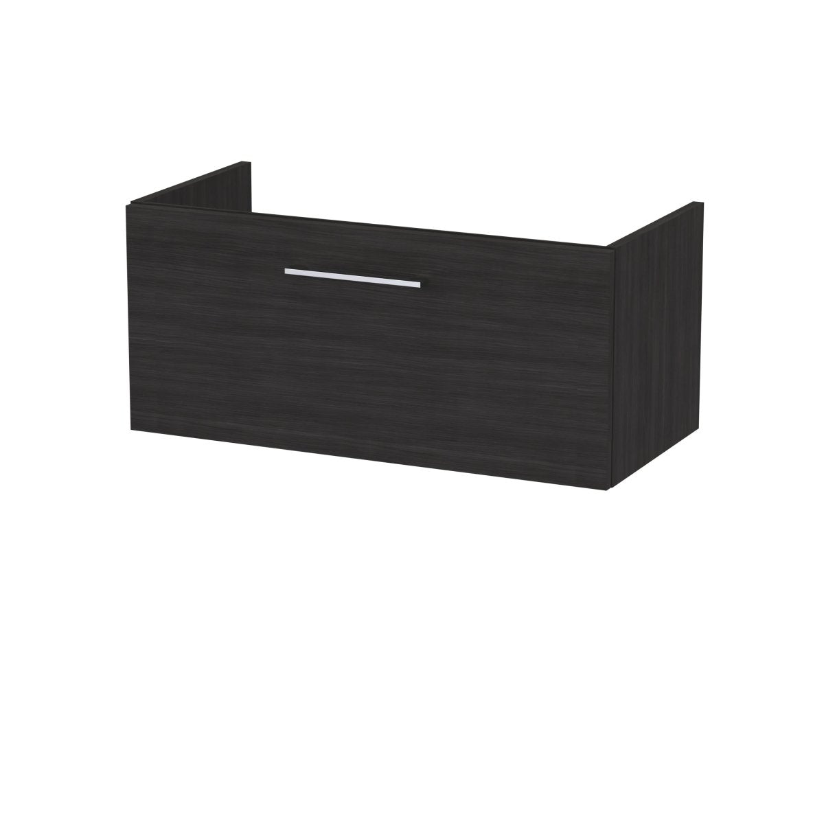 Hudson Reed Arno Wall Hung Vanity Unit, Durable Single Soft-Close Drawer with D-Shape Handle Vanity Unit for Modern Bathroom Setups in Charcoal Black Finish, 800mm