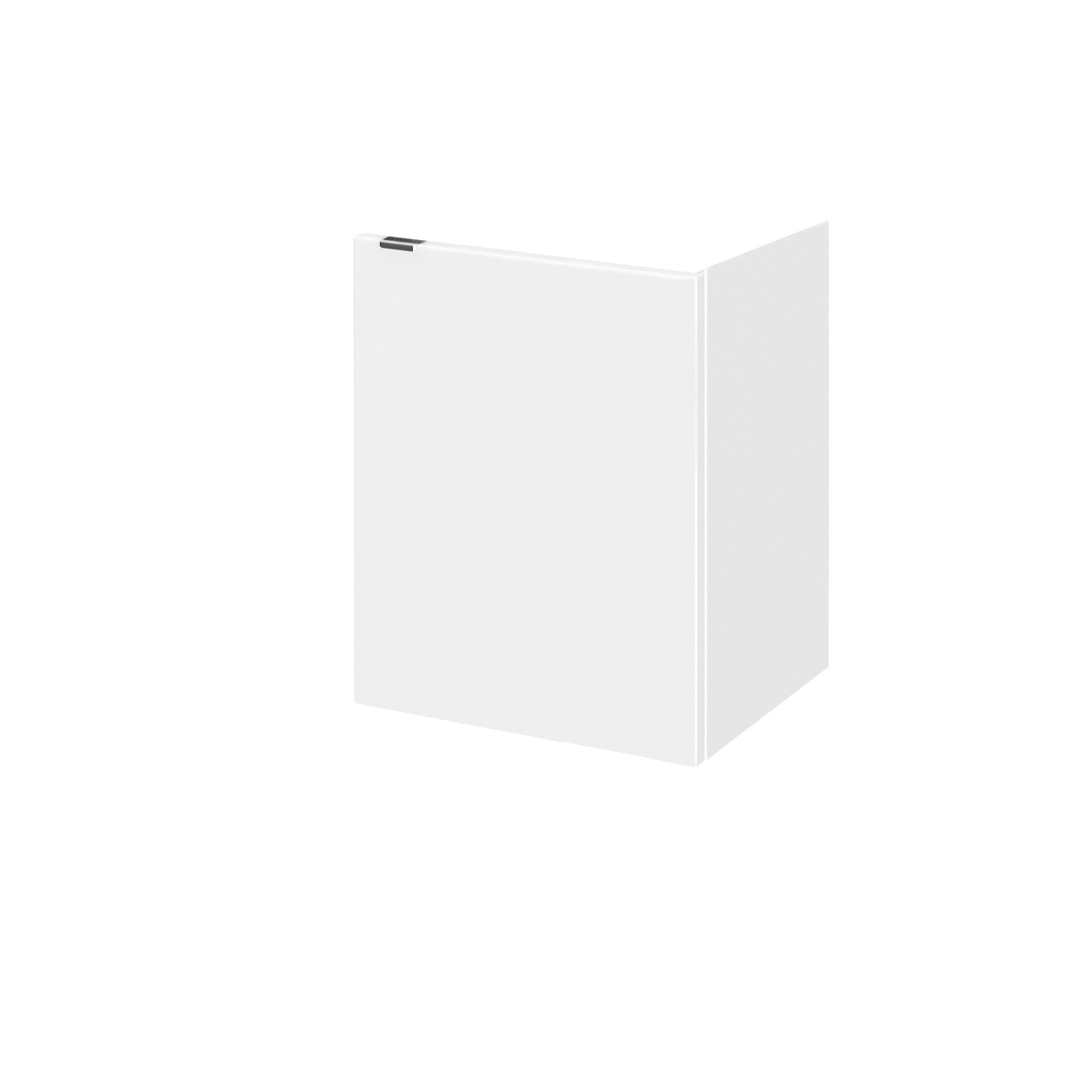 Hudson Reed Fusion Wall Hung Vanity Unit, Durable 1 Door Soft Close Cabinet with Wrapover Handle Vanity Unit for Modern Compact Bathroom in Gloss White Finish, 400mm