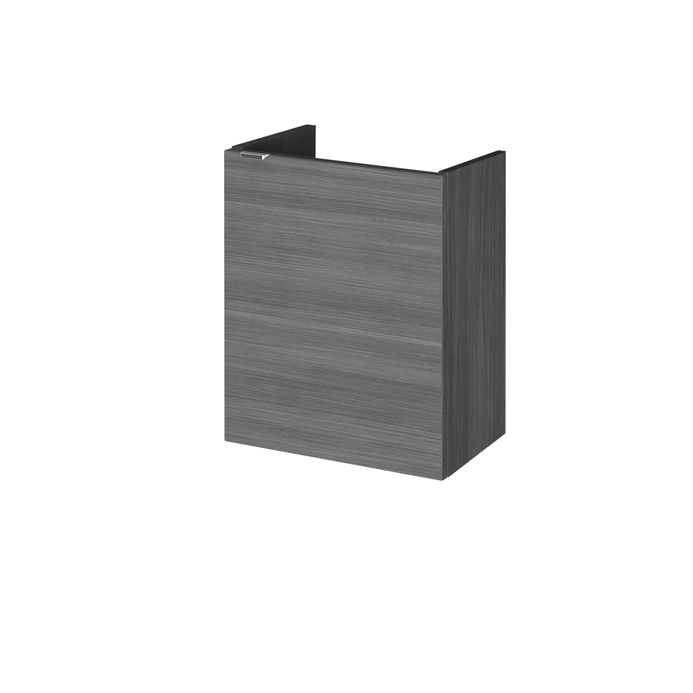 Hudson Reed Fusion Wall Hung Vanity Unit with Basin, Durable 1 Door Soft Close Cabinet Vanity Unit with Basin for Modern Compact Bathroom in Anthracite Woodgrain Finish, 400mm