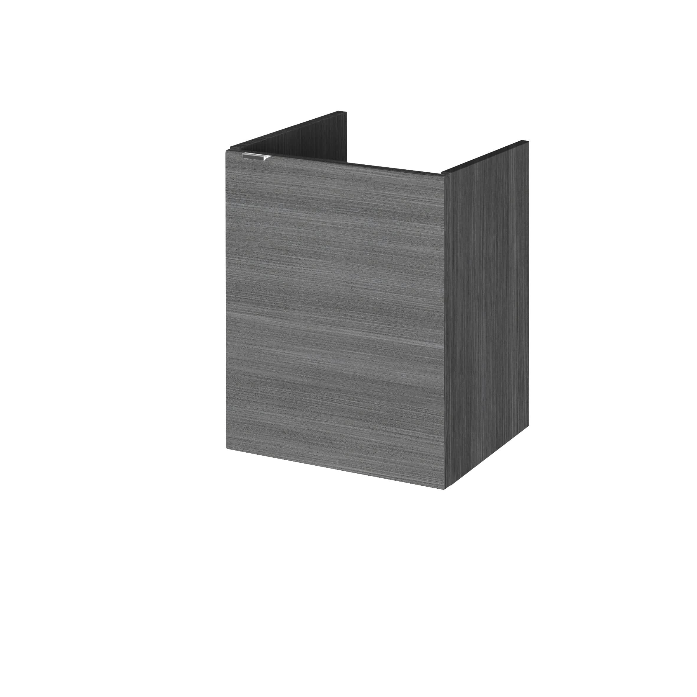 Hudson Reed Fusion Wall Hung Vanity Unit, Durable 1 Door Soft Close Cabinet with Wrapover Handle Vanity Unit for Modern Compact Bathroom in Anthracite Woodgrain Finish, 400mm
