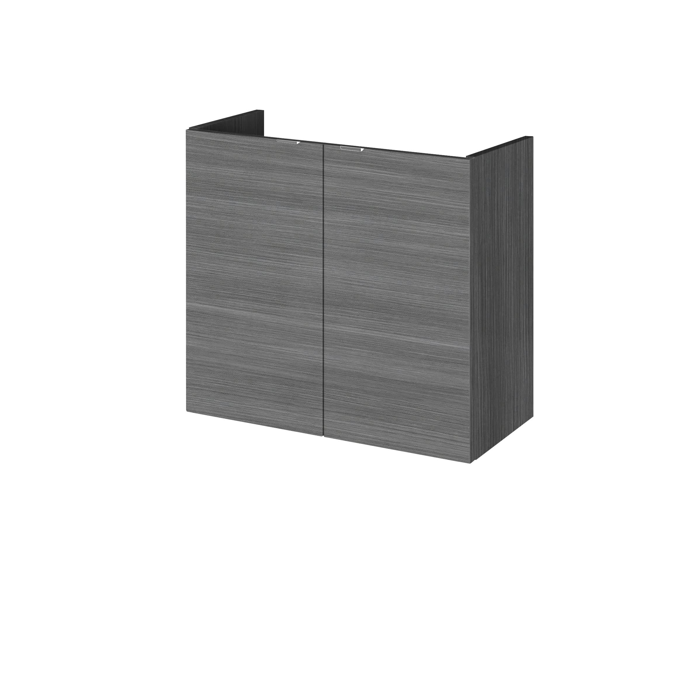 Hudson Reed Fusion Wall Hung Vanity Unit with Compact Basin, Durable 2 Soft-Close Doors with Modern Wrapover Handles Vanity Unit in Bleached Oak Finish, 600mm