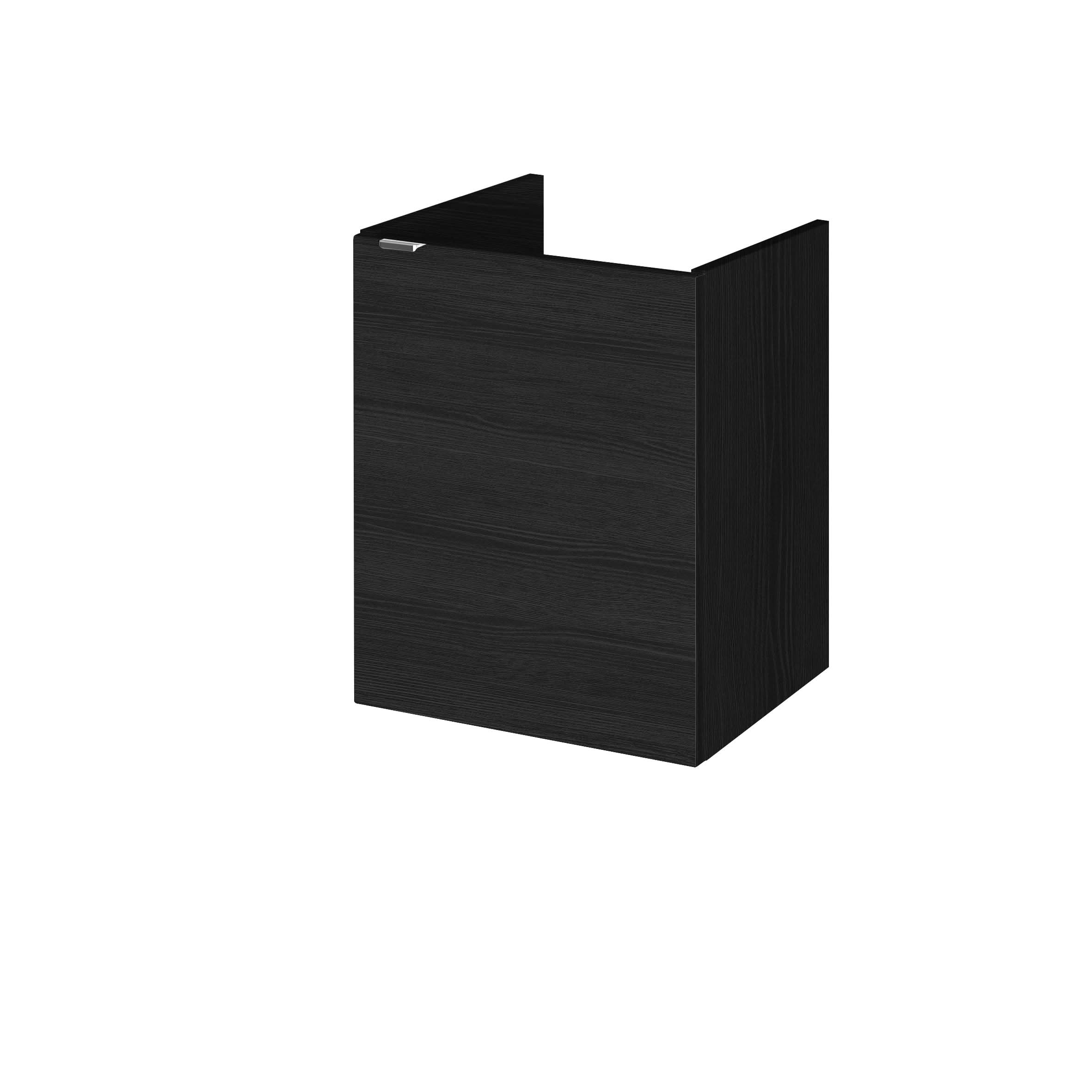 Hudson Reed Fusion Wall Hung Vanity Unit, Durable 1 Door Soft Close Cabinet with Wrapover Handle Vanity Unit for Modern Compact Bathroom in Hacienda Black Finish, 400mm