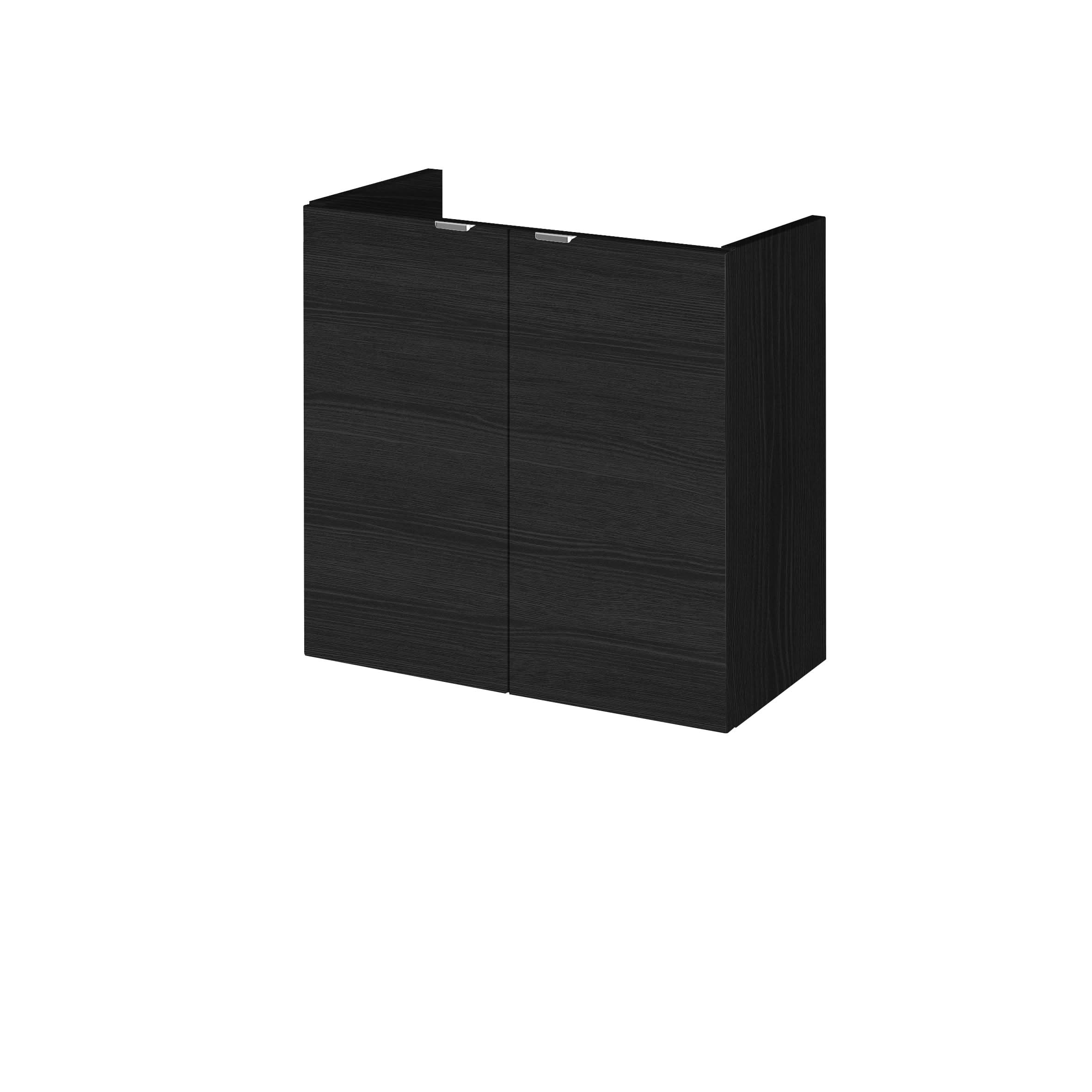 Hudson Reed Fusion Wall Hung Vanity Unit with Basin, Durable 2 Door Soft Close Cabinet Vanity Unit with Basin for Modern Compact Bathroom in Hacienda Black Finish, 500mm