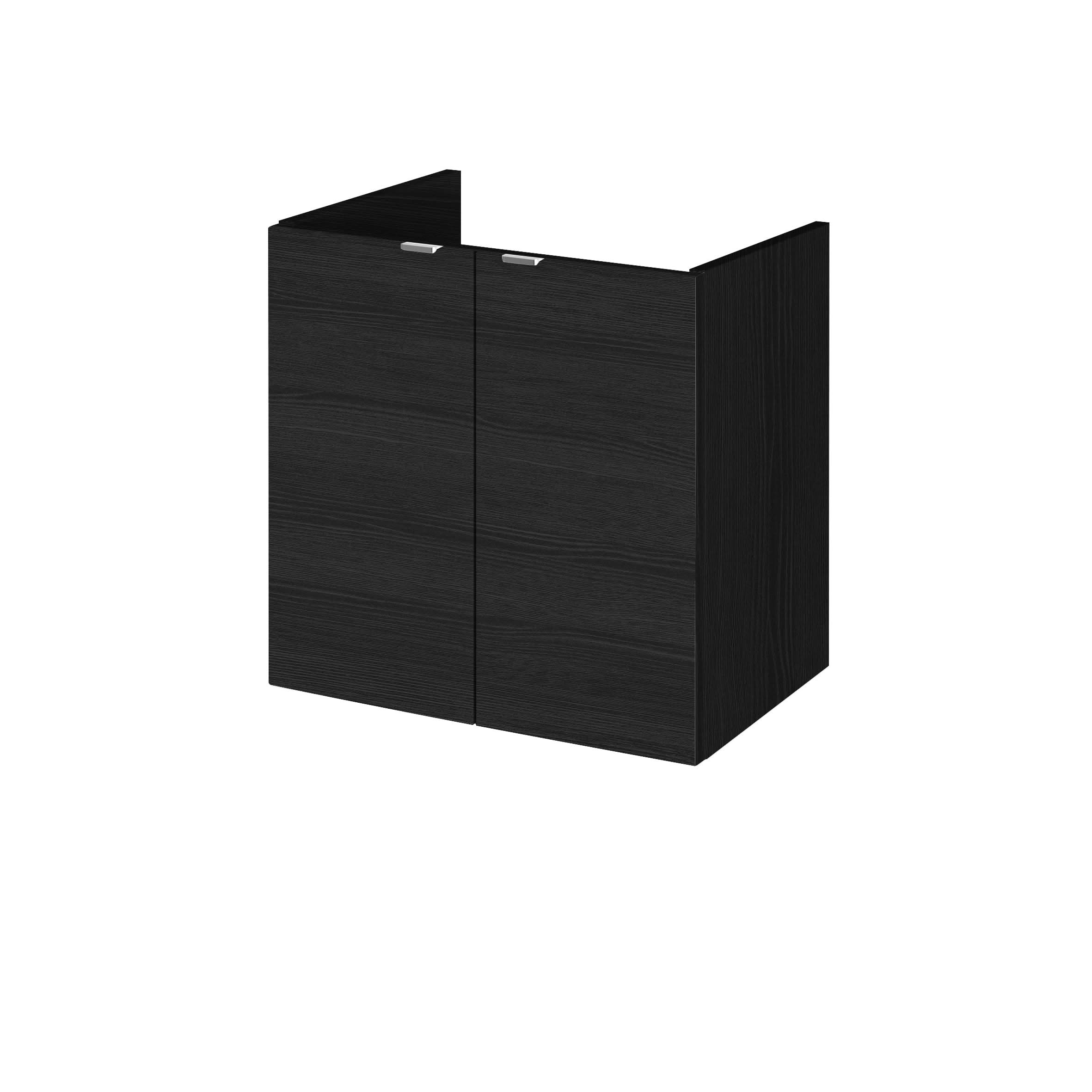 Hudson Reed Fusion Wall Hung Vanity Unit, Durable Double Soft Close Doors with Wrapover Handle Cabinet Vanity Unit for Modern Bathroom in Hacienda Black Finish, 500mm
