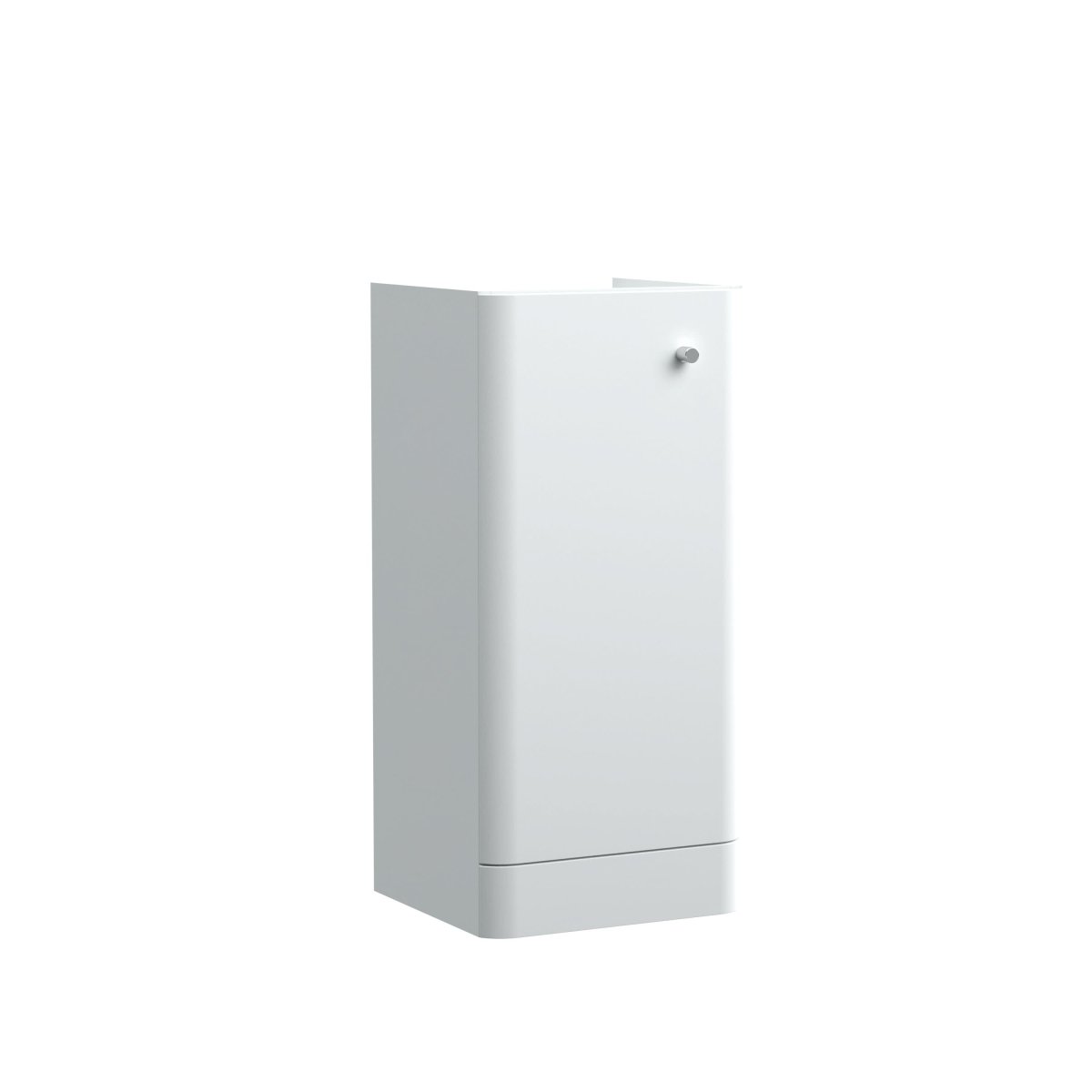 Hudson Reed Core Floor Standing Vanity Unit, Durable Single Soft Close Door Cabinet with Knob Handle Vanity Unit for Small Bathrooms in Gloss White Finish, 400mm