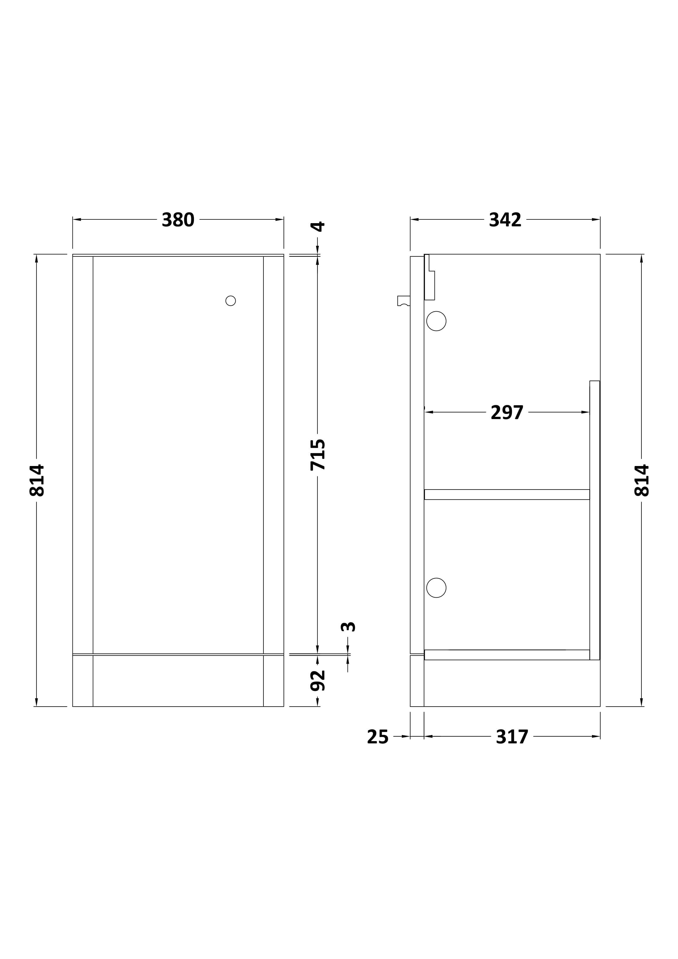 Hudson Reed Core Floor Standing Vanity Unit, Durable Single Soft Close Door Cabinet with Knob Handle Vanity Unit for Small Bathrooms in Gloss White Finish, 400mm