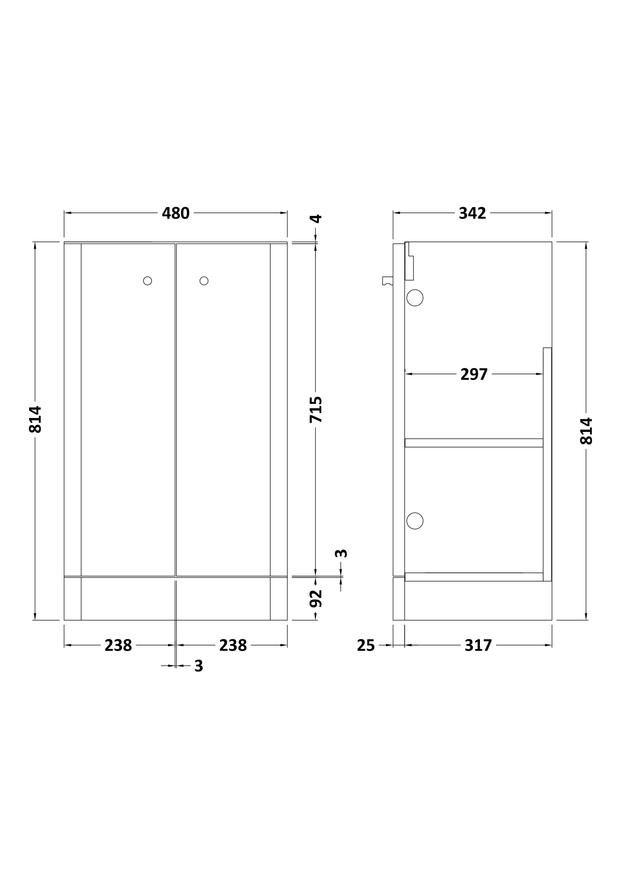 Hudson Reed Core Floor Standing Vanity Unit, Durable Double Soft Close Door Cabinet with Knob Handle Vanity Unit for Small Bathrooms in Gloss White Finish, 500mm