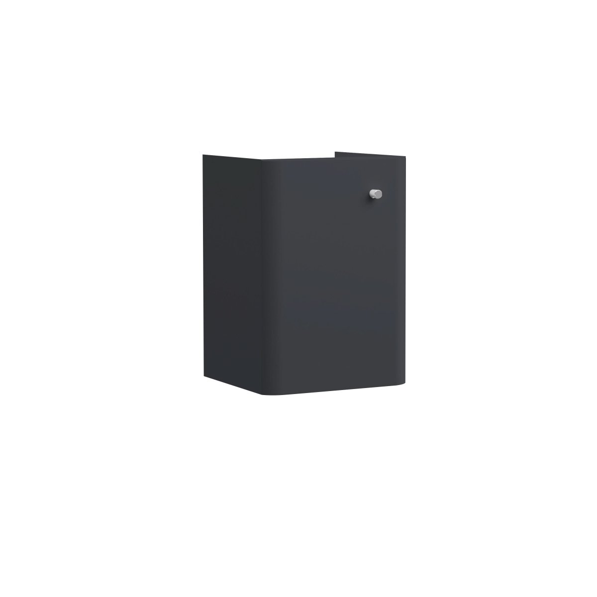 Hudson Reed Core Wall Hung Vanity Unit, Durable Single Soft Close Door Cabinet with Knob Handle Vanity Unit for Small Bathrooms in Soft Black Finish, 400mm